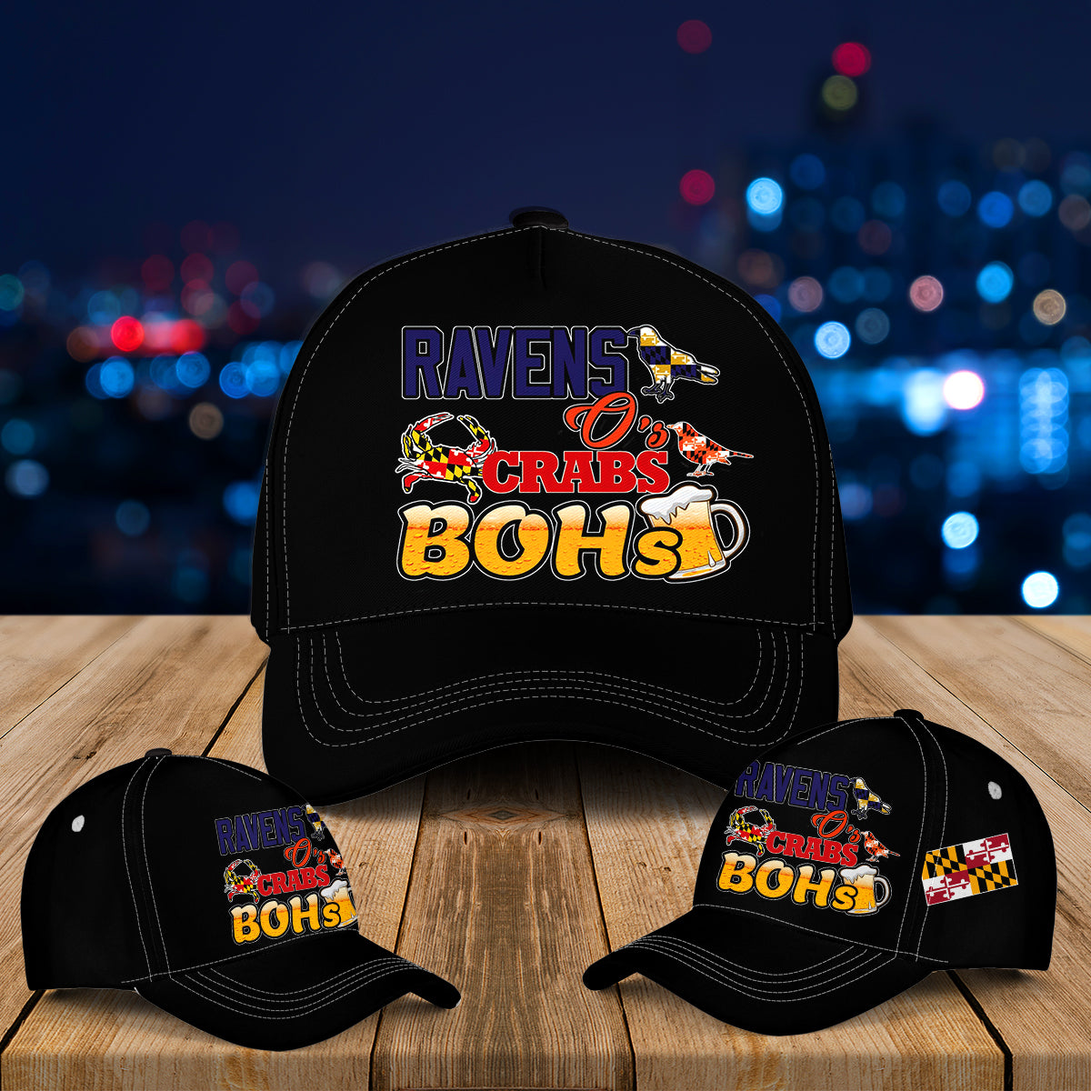 Maryland Ravens Os Crabs Bohs Baseball Cap