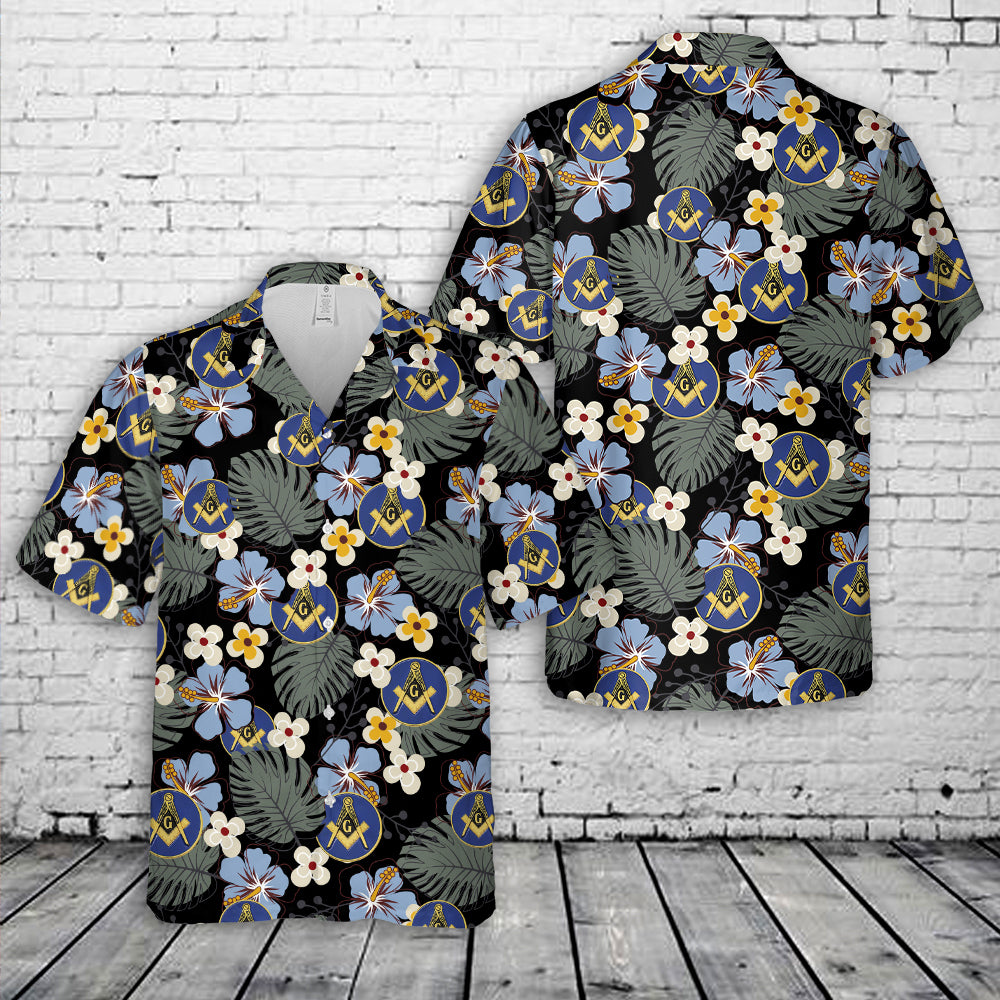 Masonic (Light Blue) Hawaiian Shirt