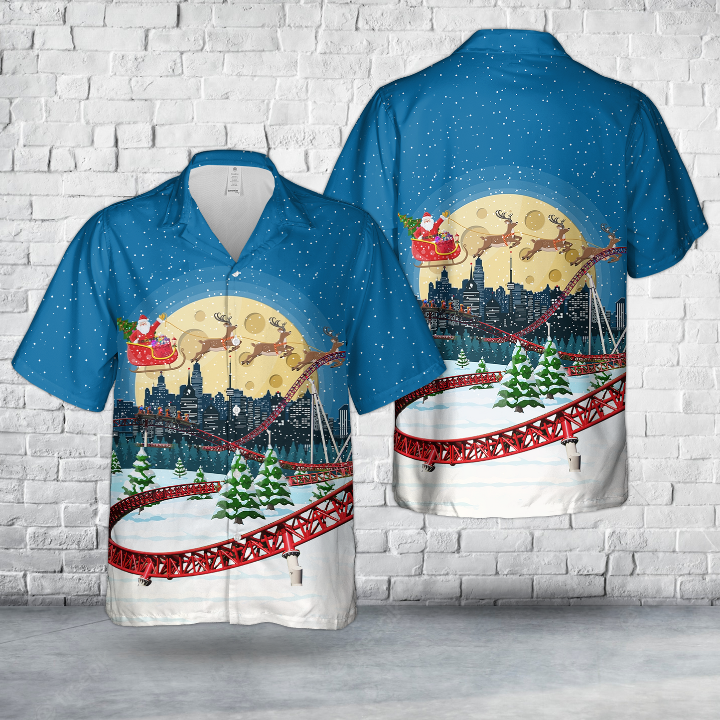 Maverick Roller Coaster At Cedar Point Christmas Hawaiian Shirt