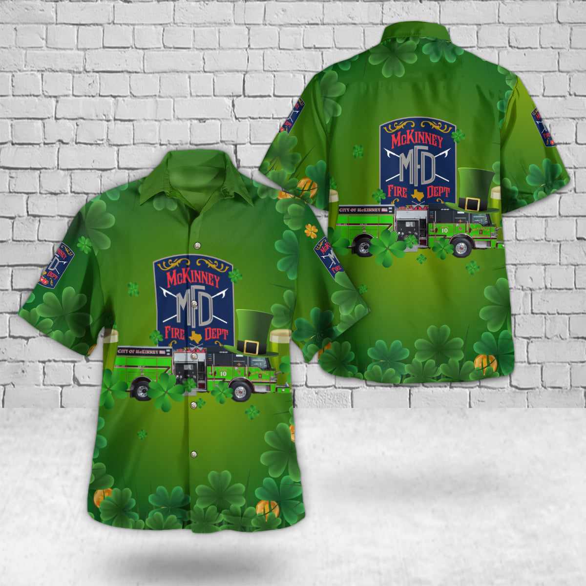 McKinney, Texas, McKinney Fire Department St Patrick's Day Hawaiian Shirt