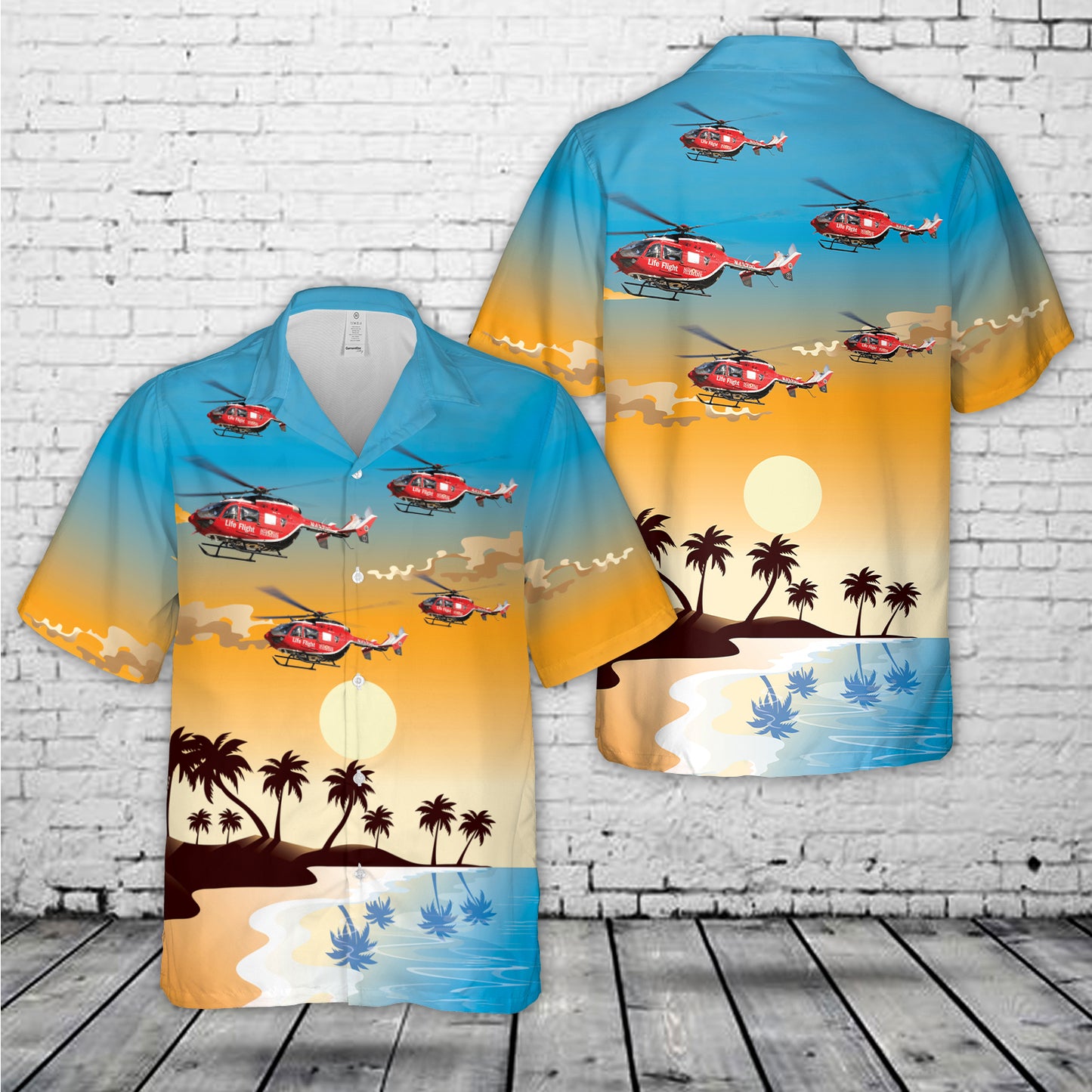 Memorial Hermann Life Flight Eurocopter EC 145 Hawaiian Shirt