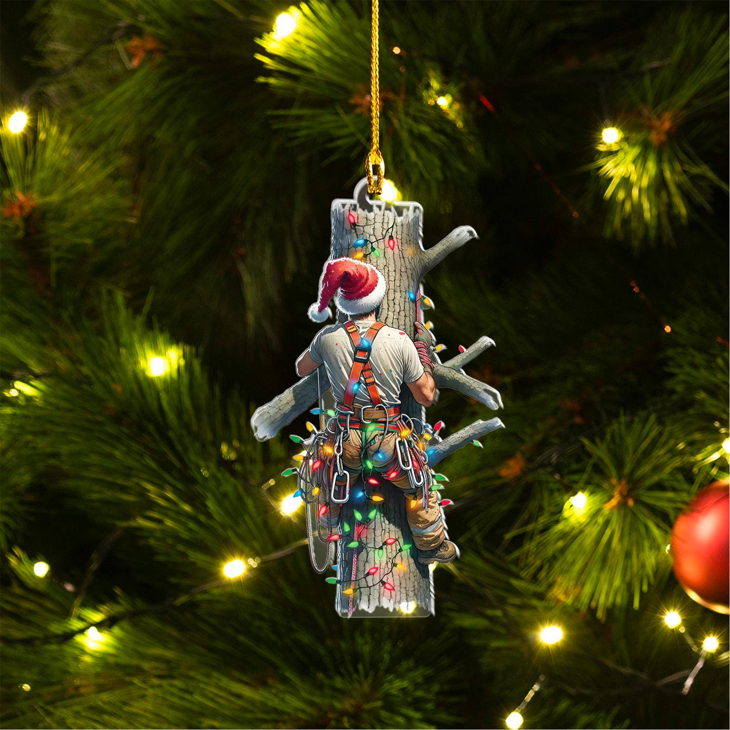 Merry Christmas Arborist Custom shape 2-sided Acrylic Ornament