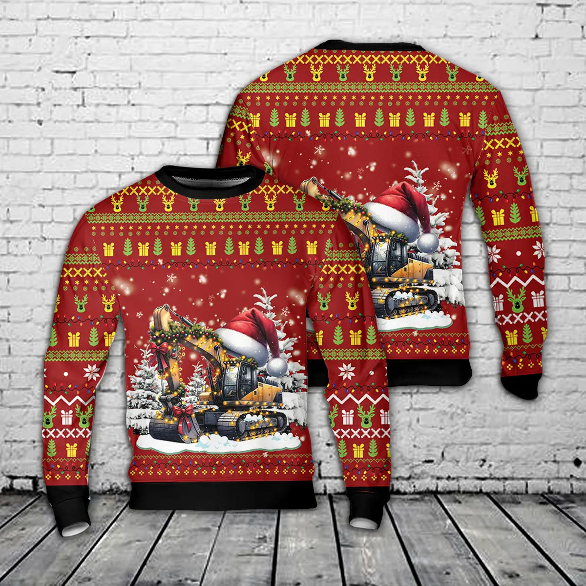 Merry Christmas Excavator AOP Sweater