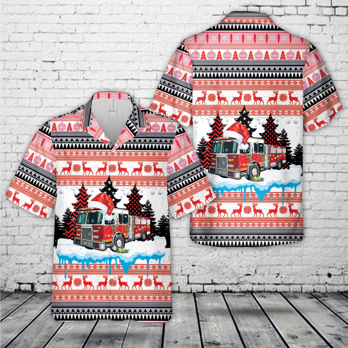 Merry Christmas Fire Tree Christmas Hawaiian Shirt