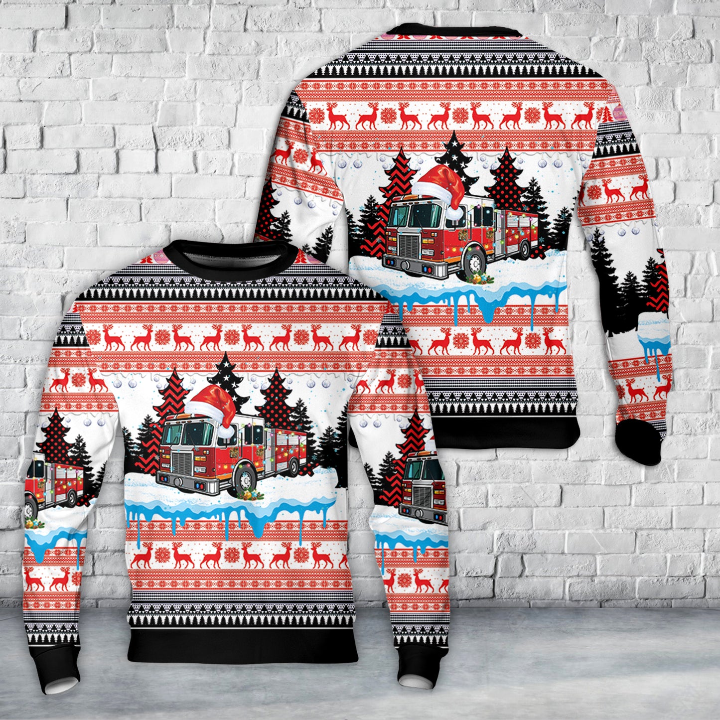 Merry Christmas Fire Tree Sweater