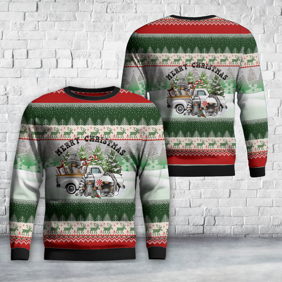 Merry Christmas Gnomies AOP Sweater