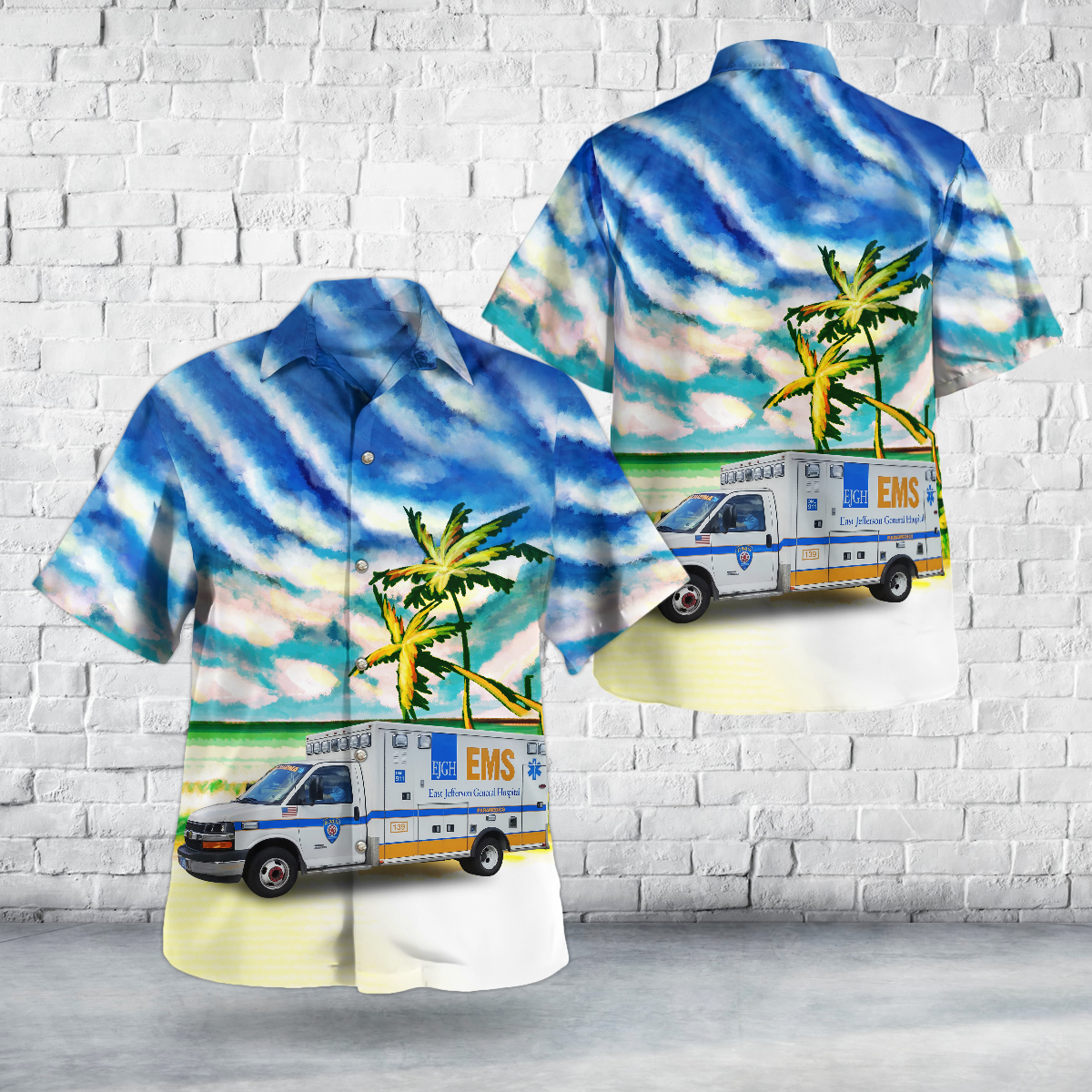 Metairie, Louisiana, East Jefferson General Hospital EMS Hawaiian Shirt