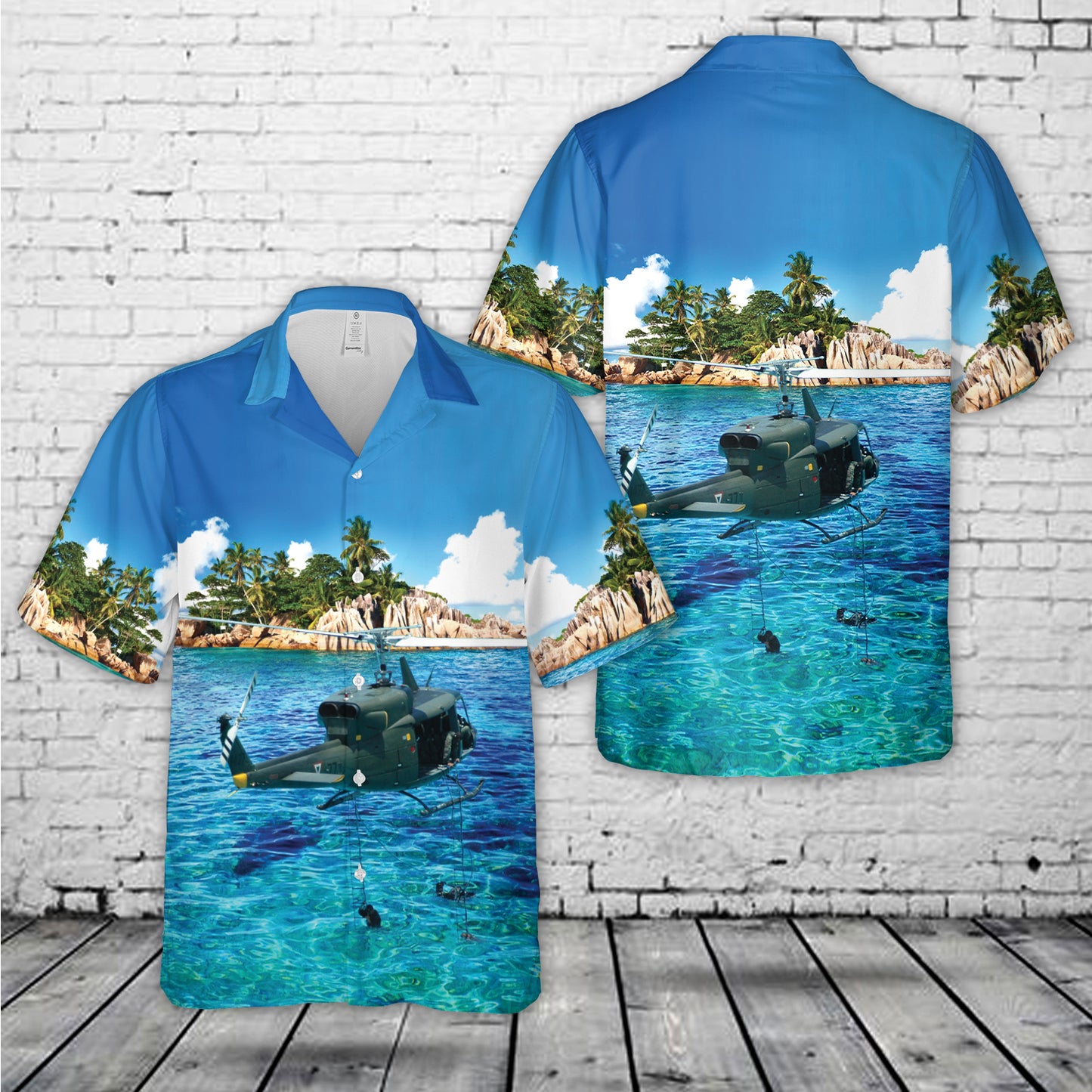 Mexican Air Force Bell 212 Twin Two-Twelve Hawaiian Shirt