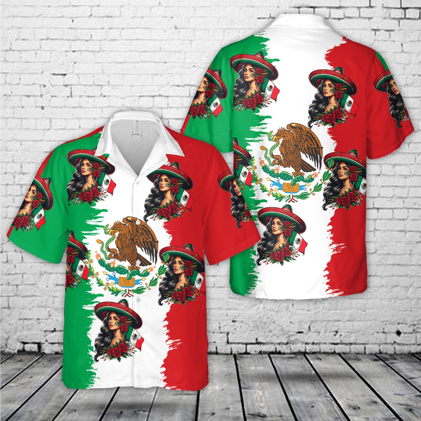 Mexican Lady Mexico Flag Hawaiian shirt
