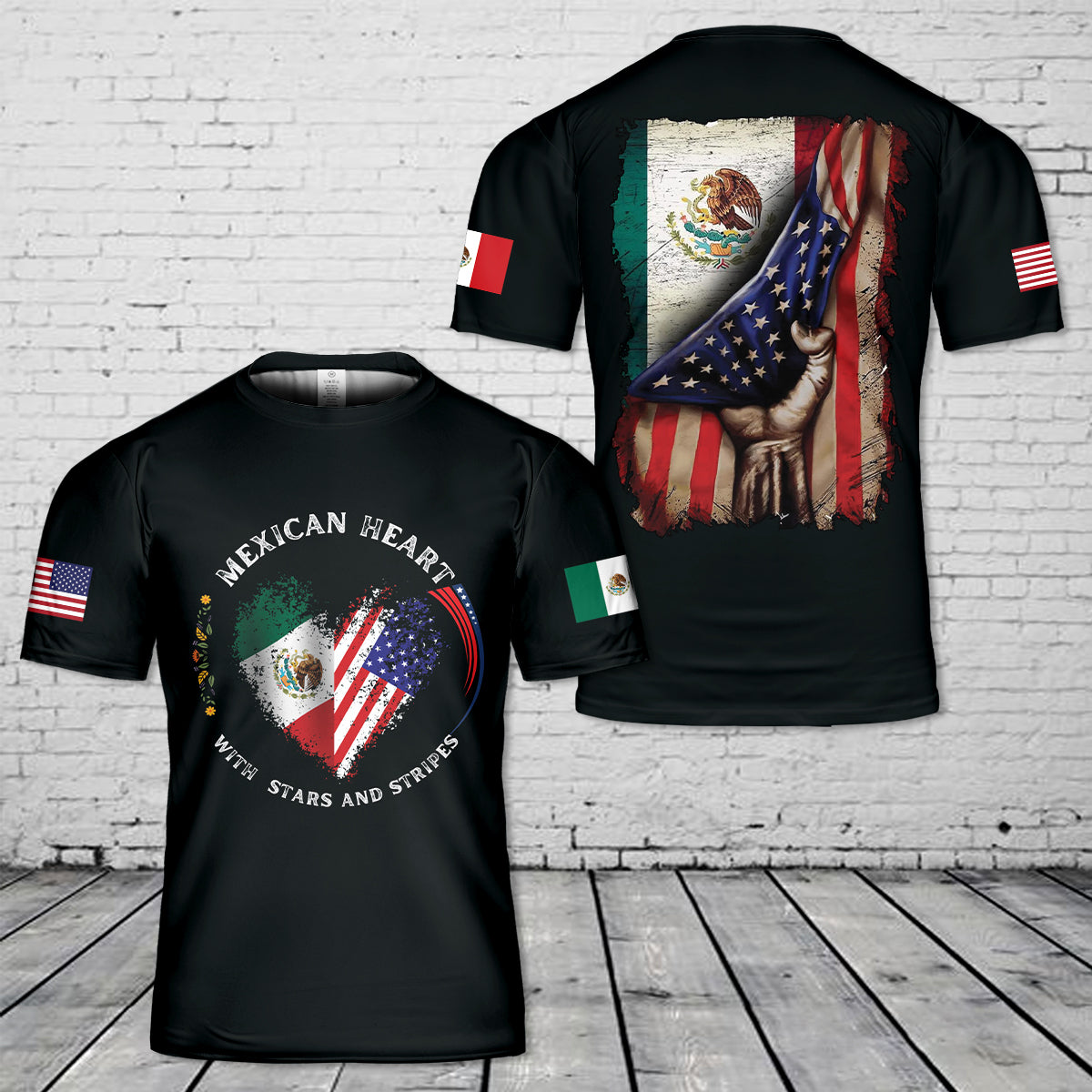 American Mexican Flag 3D T-Shirt