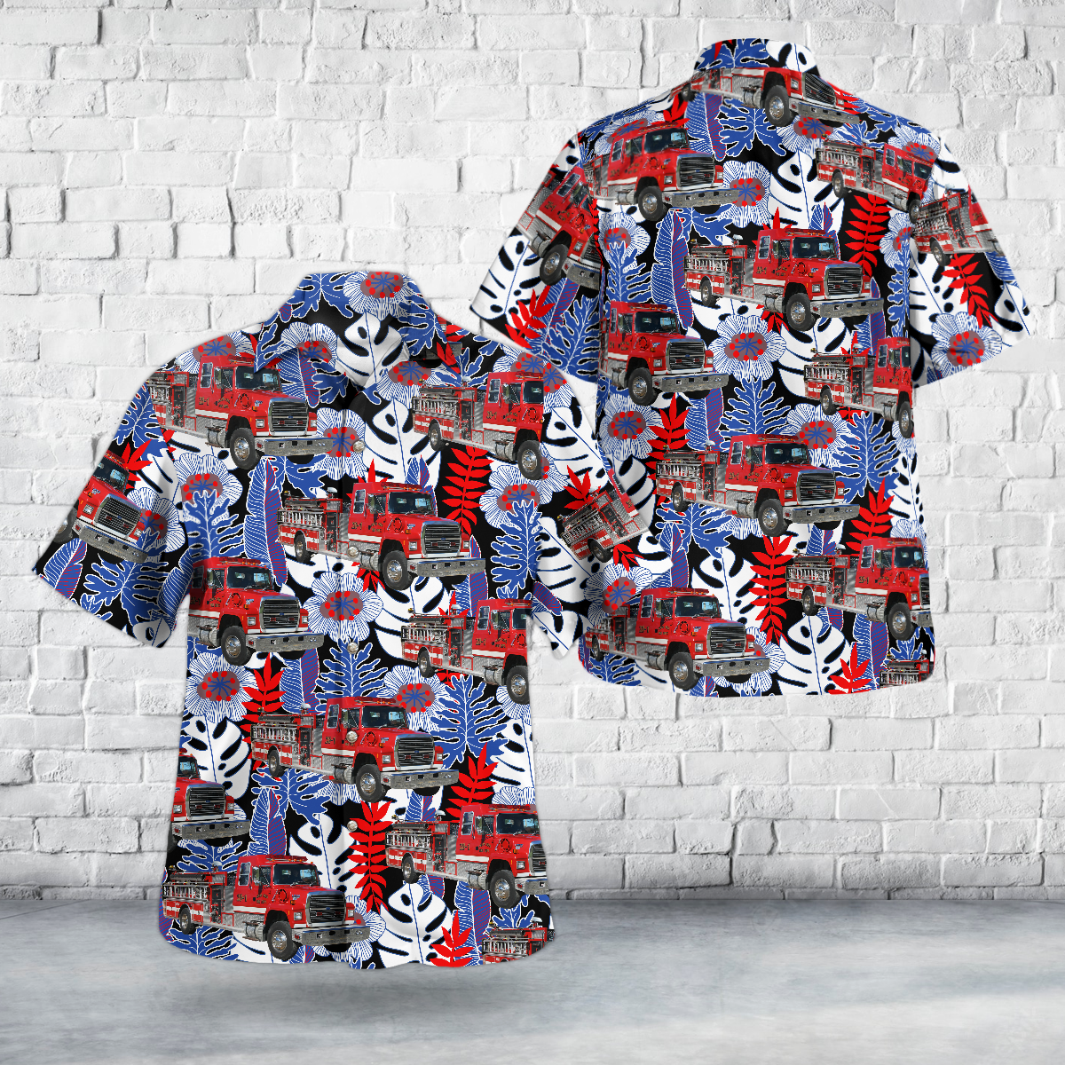 Milan, MI Fire Department: 1992 Ford L-8000 Engine 28-1 Hawaiian Shirt