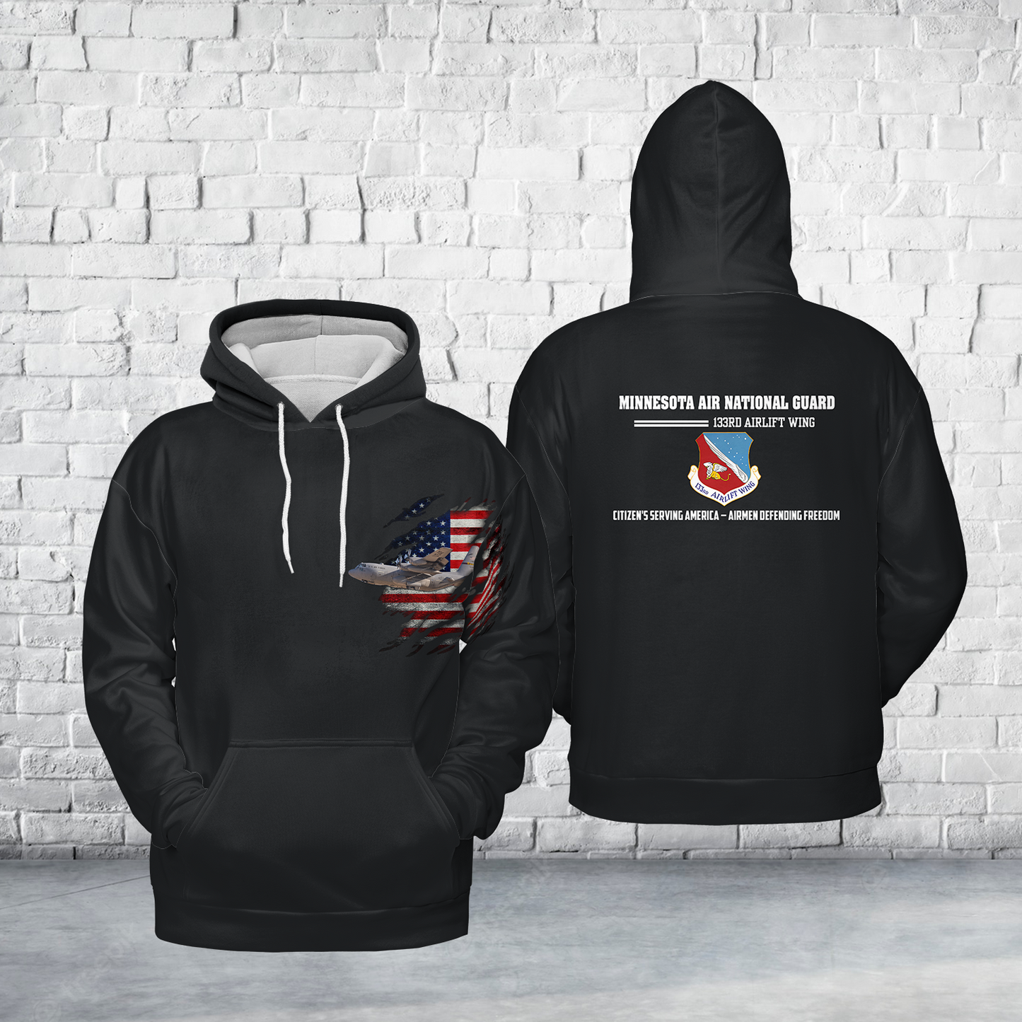 Minnesota Air National Guard 133rd Airlift Wing (133 AW) Lockheed C-130H Hercules Hoodie 3D