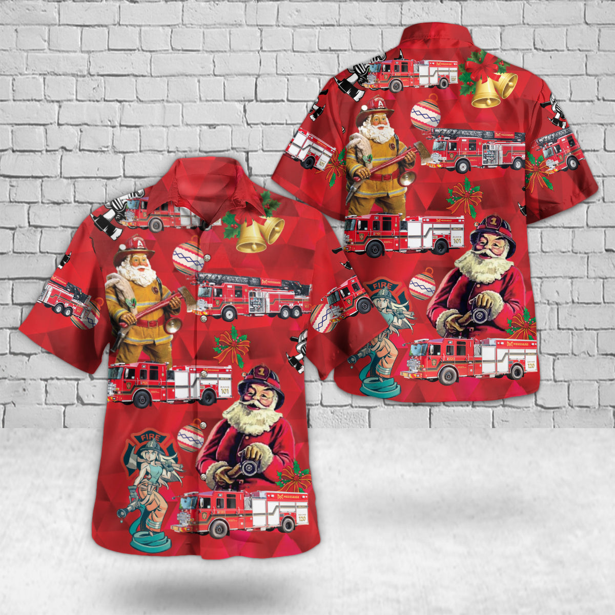 Mississauga, Ontario, Mississauga Fire & Emergency Services Christmas Hawaiian Shirt