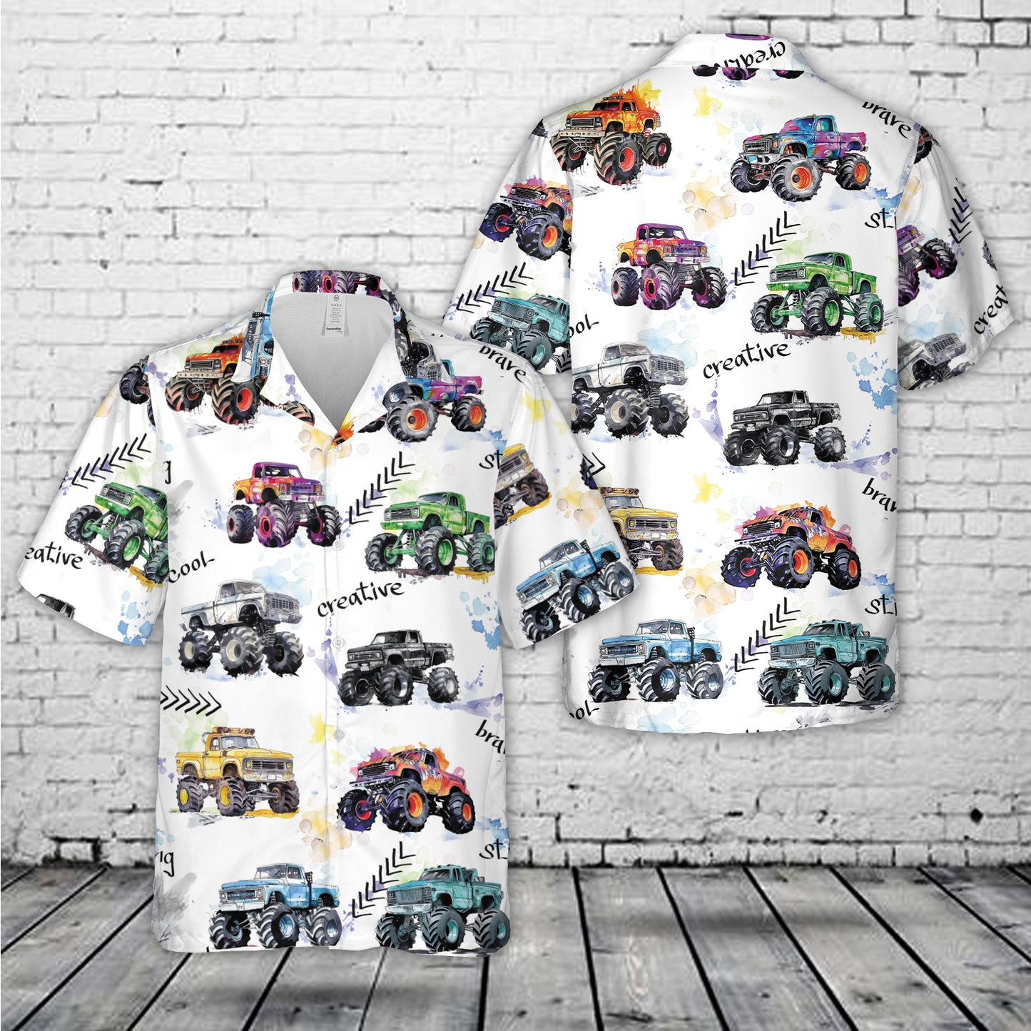 Monster Truck Hawaiian Shirt