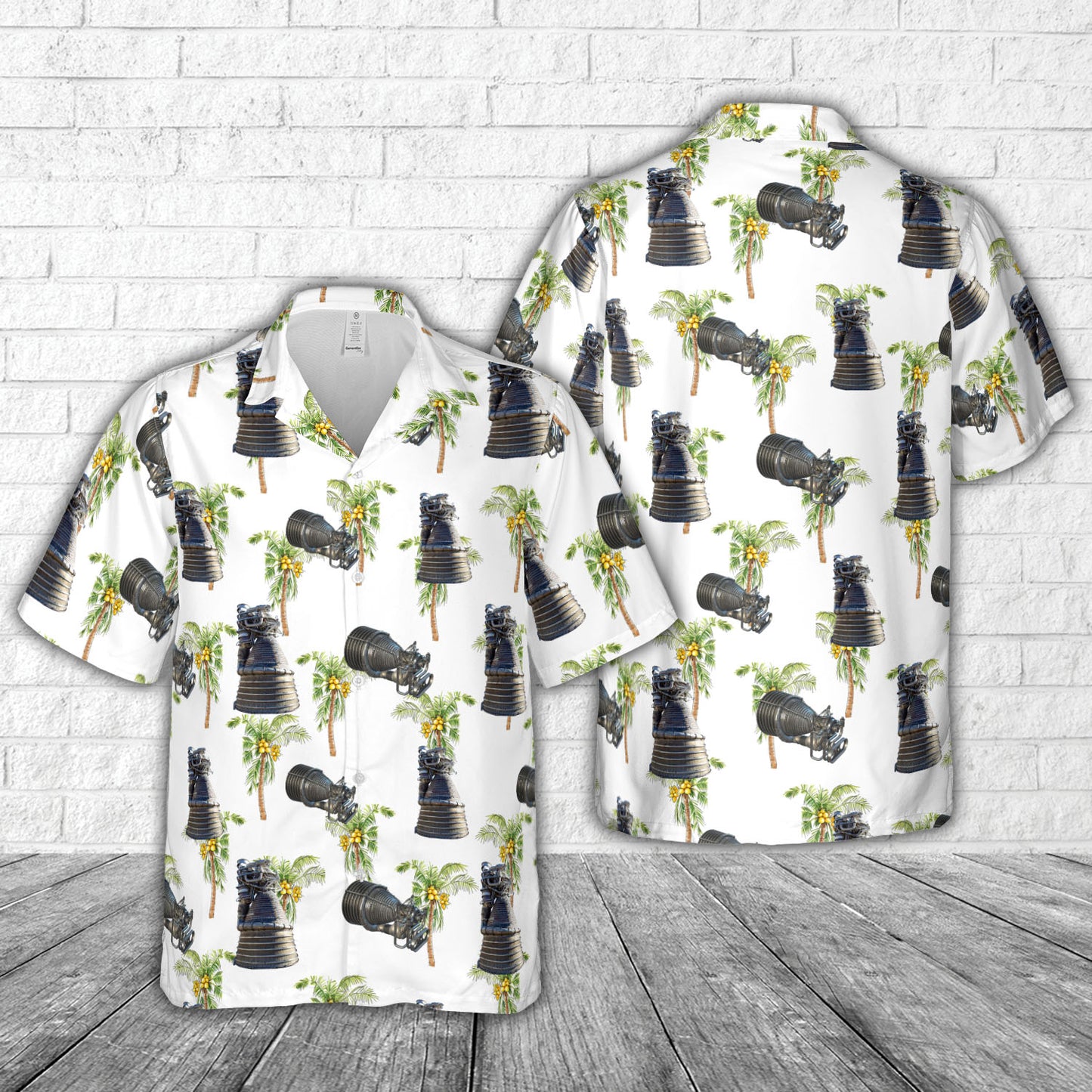 Monstrous F-1 moon rocket engine Hawaiian Shirt