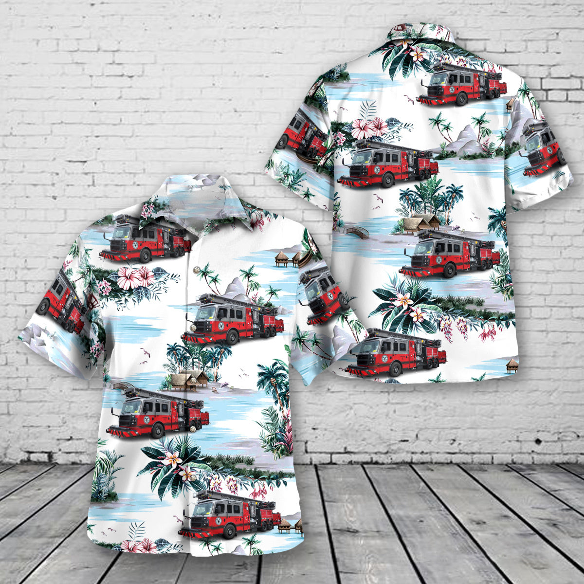 Mountain Brook Fire Department, Jefferson County, Alabama, Truck 1 Hawaiian Shirt