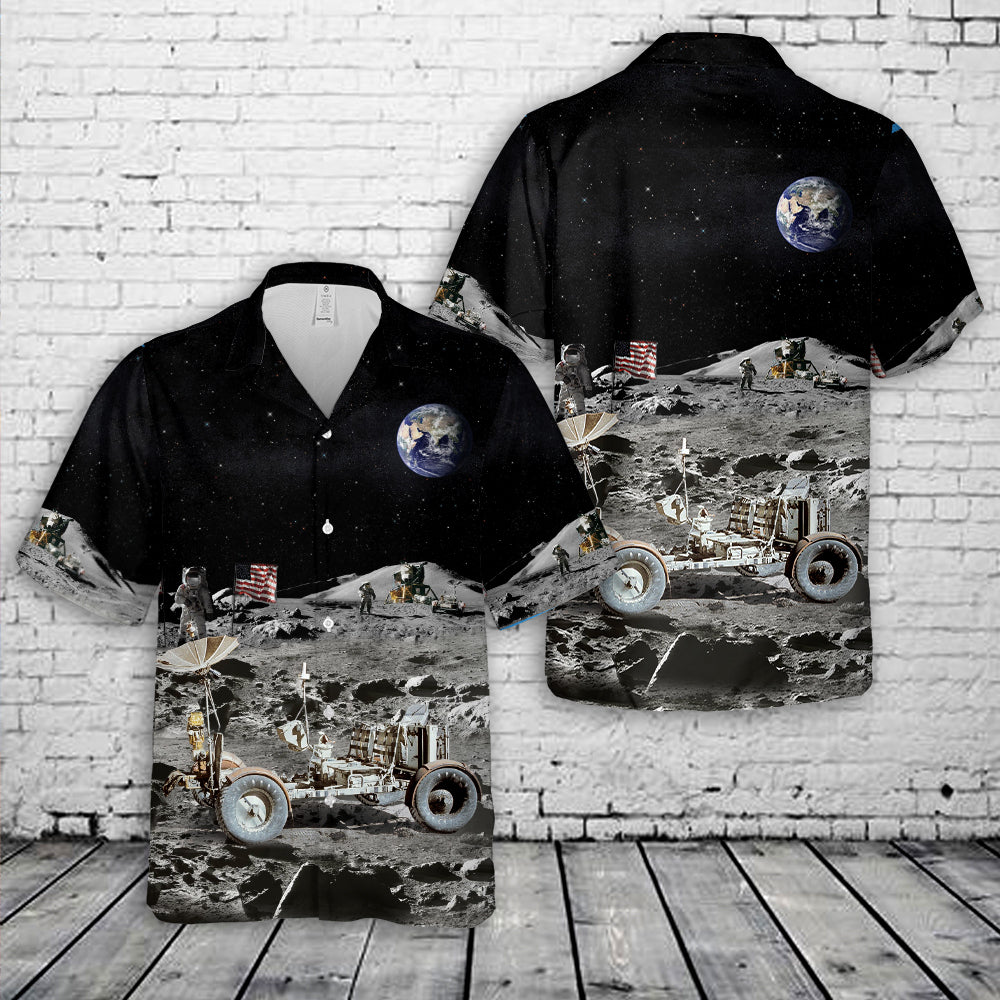 NASA Apollo 17 Moon Car Lunar Roving Vehicle Hawaiian Shirt