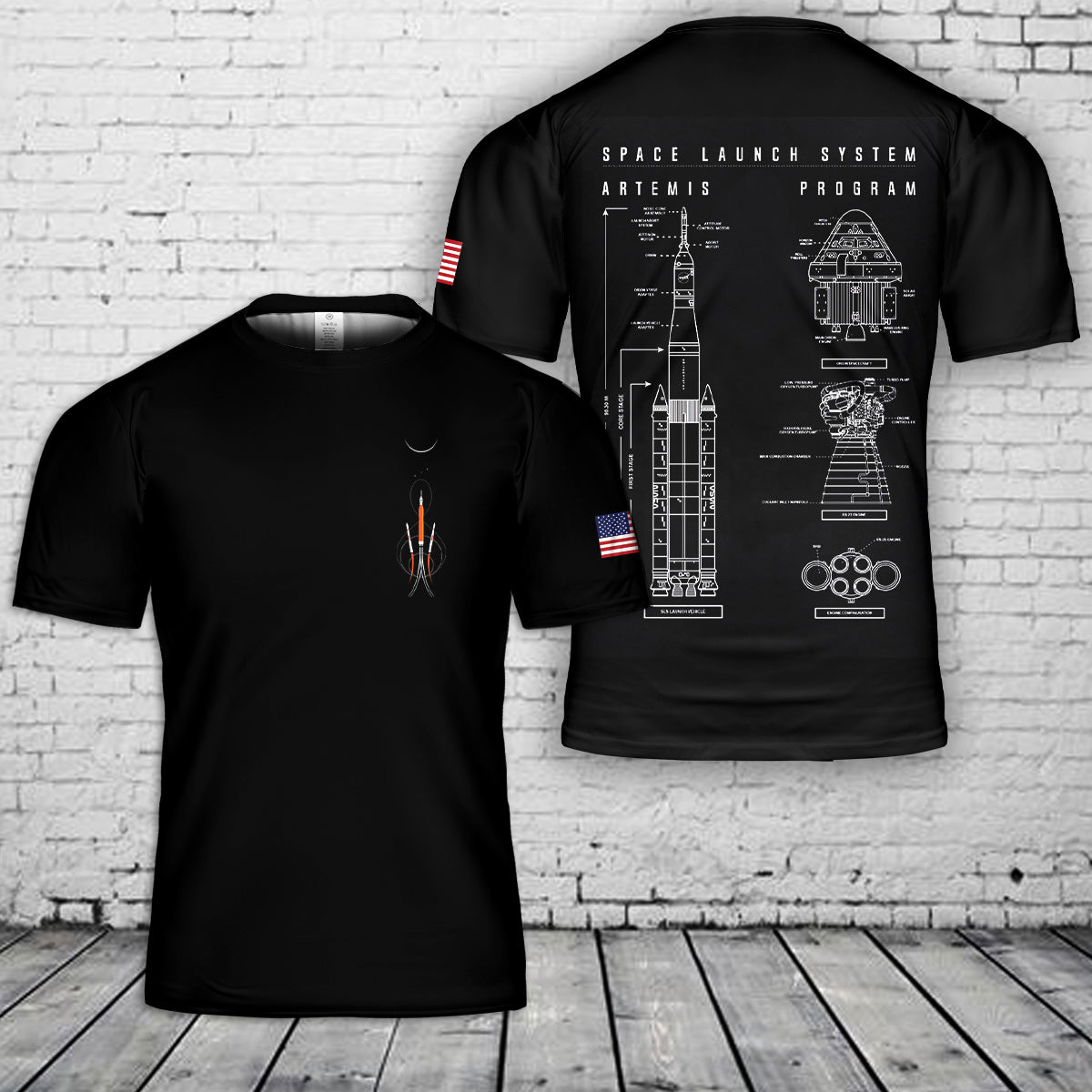 NASA Artemis II SLS Launch 3D T-Shirt