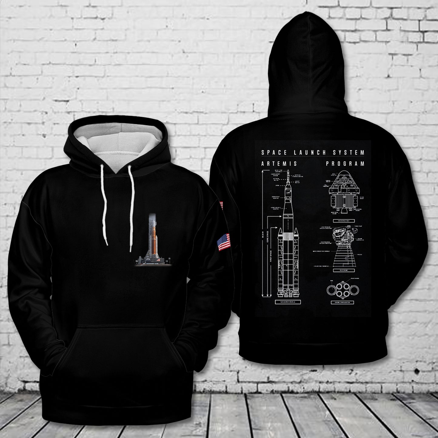 NASA Artemis SLS Moon 3D Hoodie