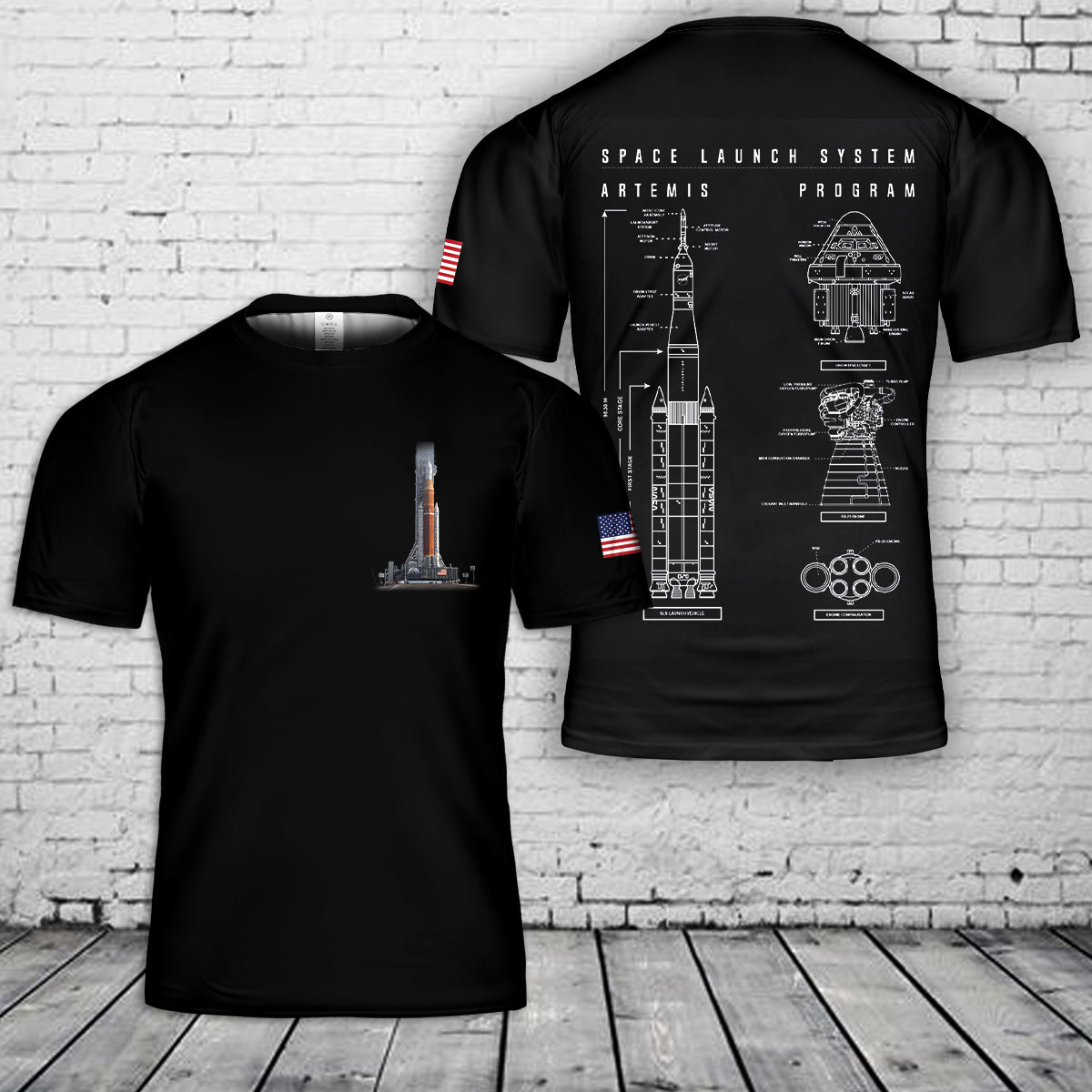 NASA Artemis SLS Moon T-Shirt 3D