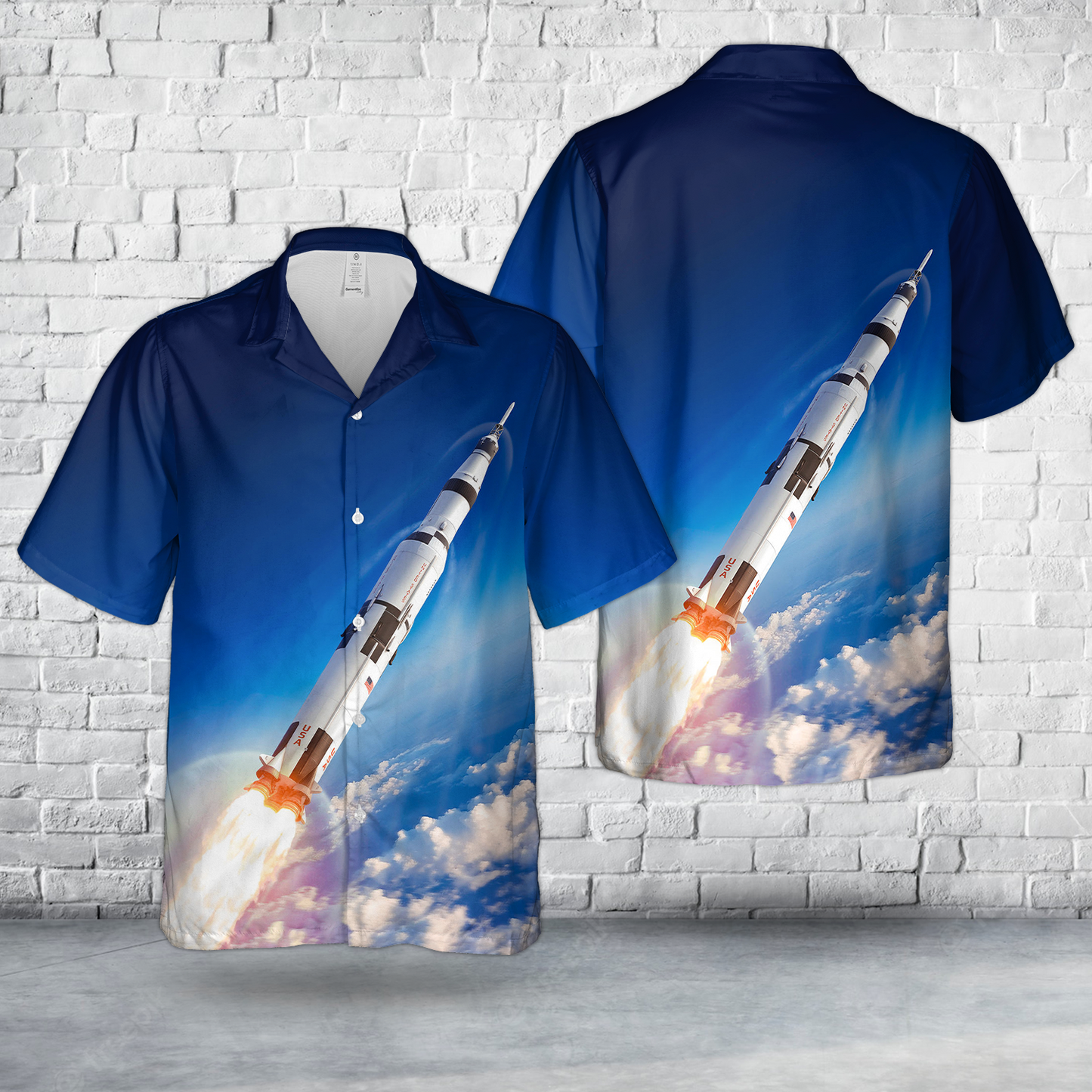 NASA Saturn V Rocket Hawaiian Shirt