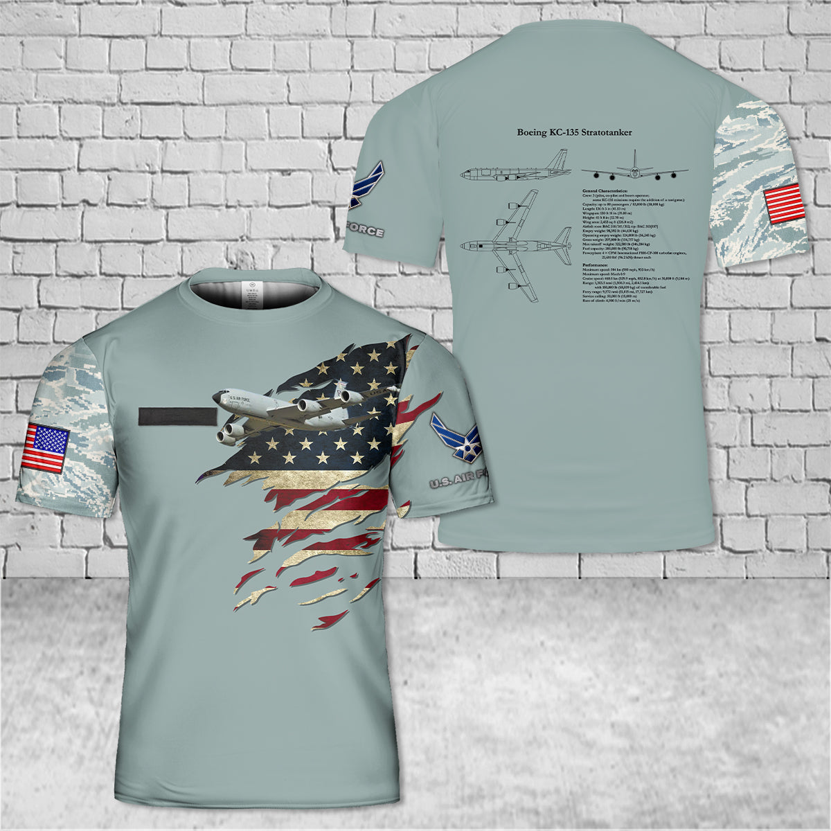 Custom Name USAF Boeing KC-135 Stratotanker 3D T-shirt