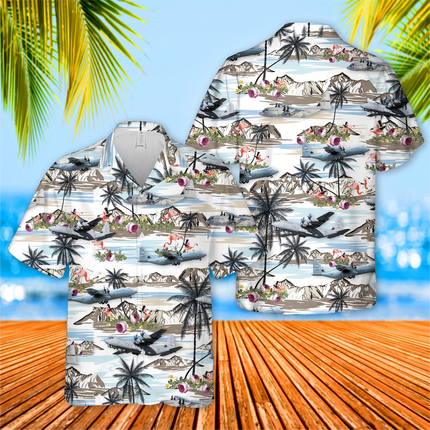 Georgia Air National Guard Lockheed C-130 Hercules Hawaiian Shirt