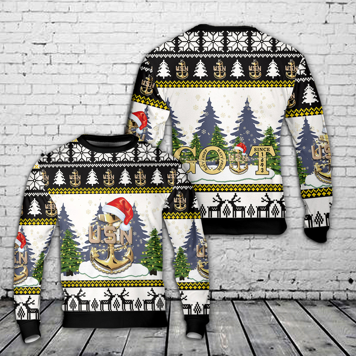 US Navy Senior Chief GOAT Christmas Sweater