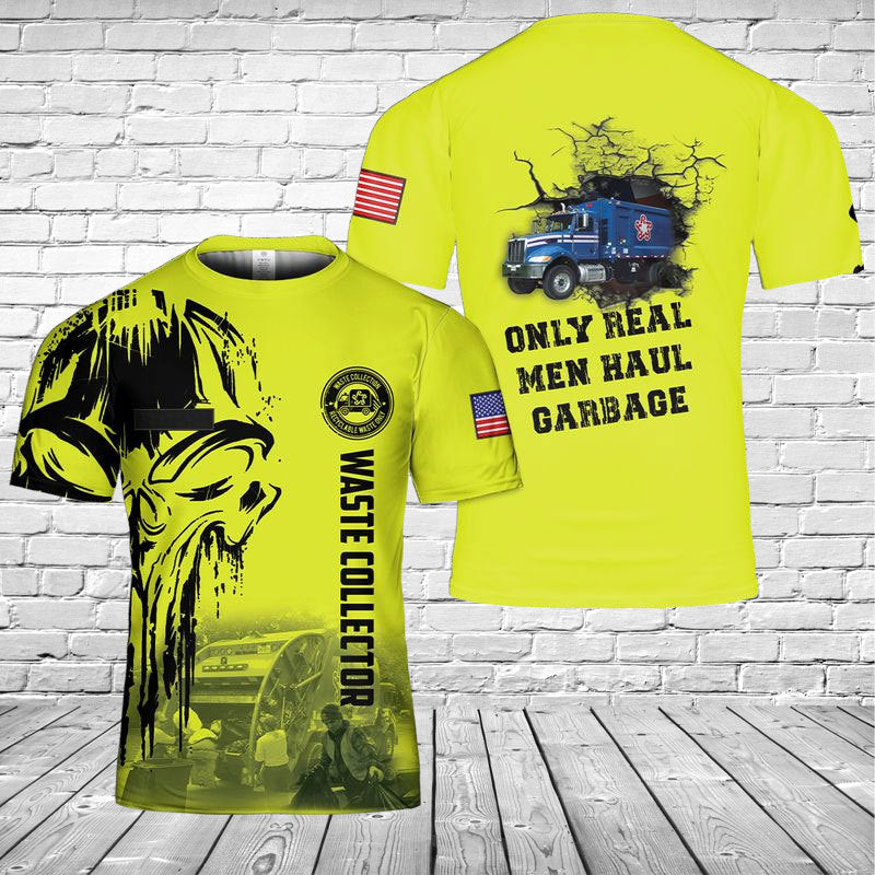 Custom Name US Waste Collector Truck 3D T-shirt