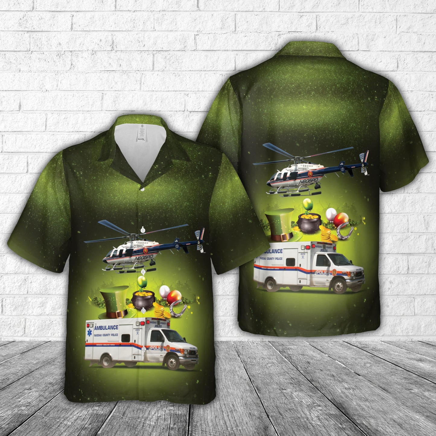 Nassau County Police, New York St Patrick's Day Hawaiian Shirt