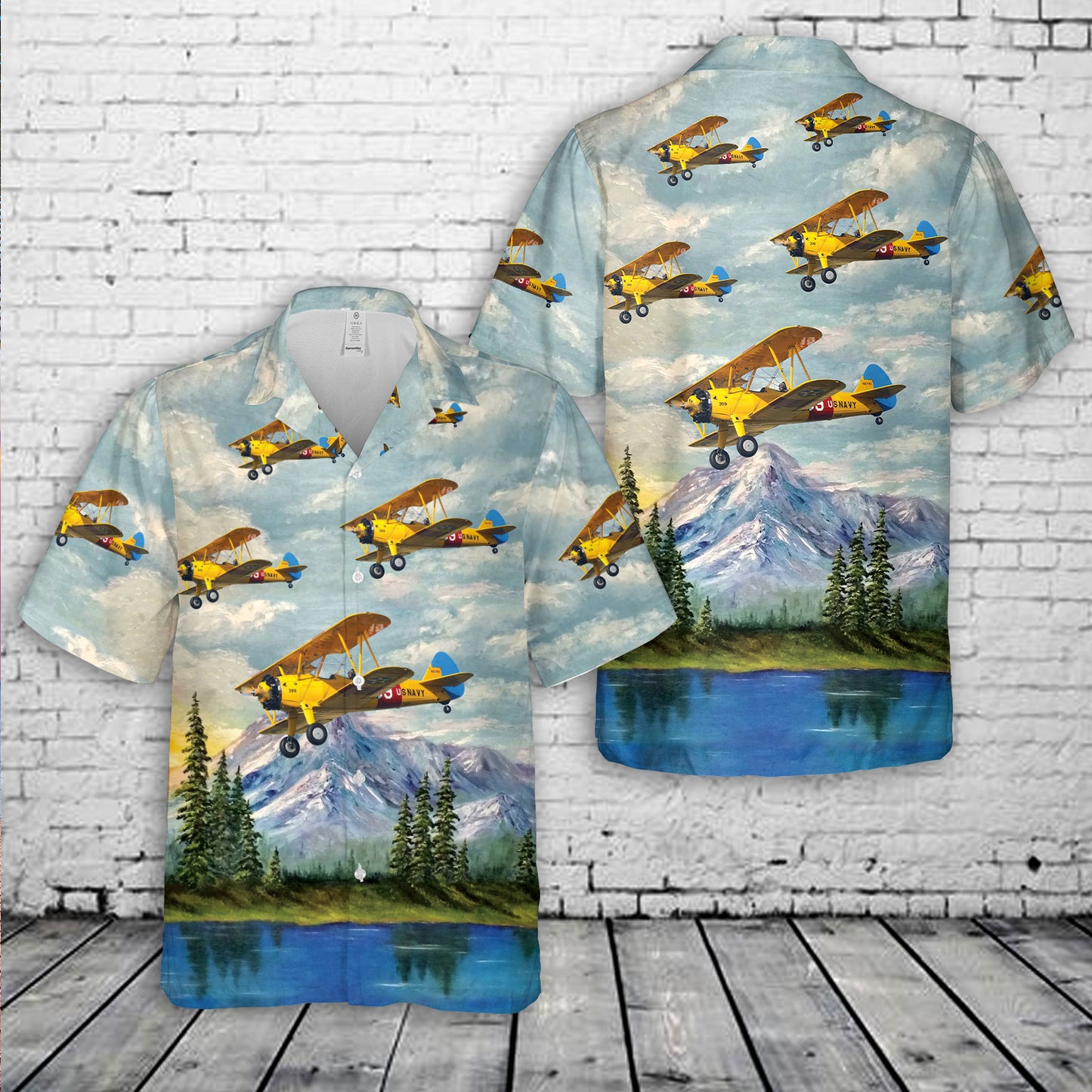 US Navy Stearman Biplane Hawaiian Shirt