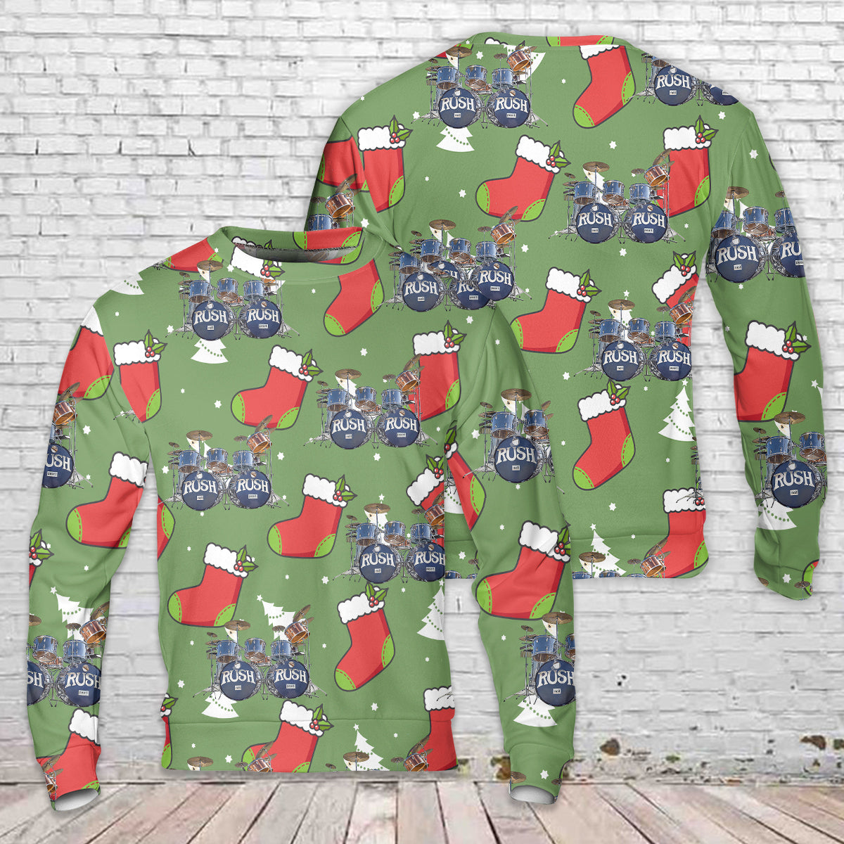 Neil Pearts Original RUSH Drum Set Christmas Sweater