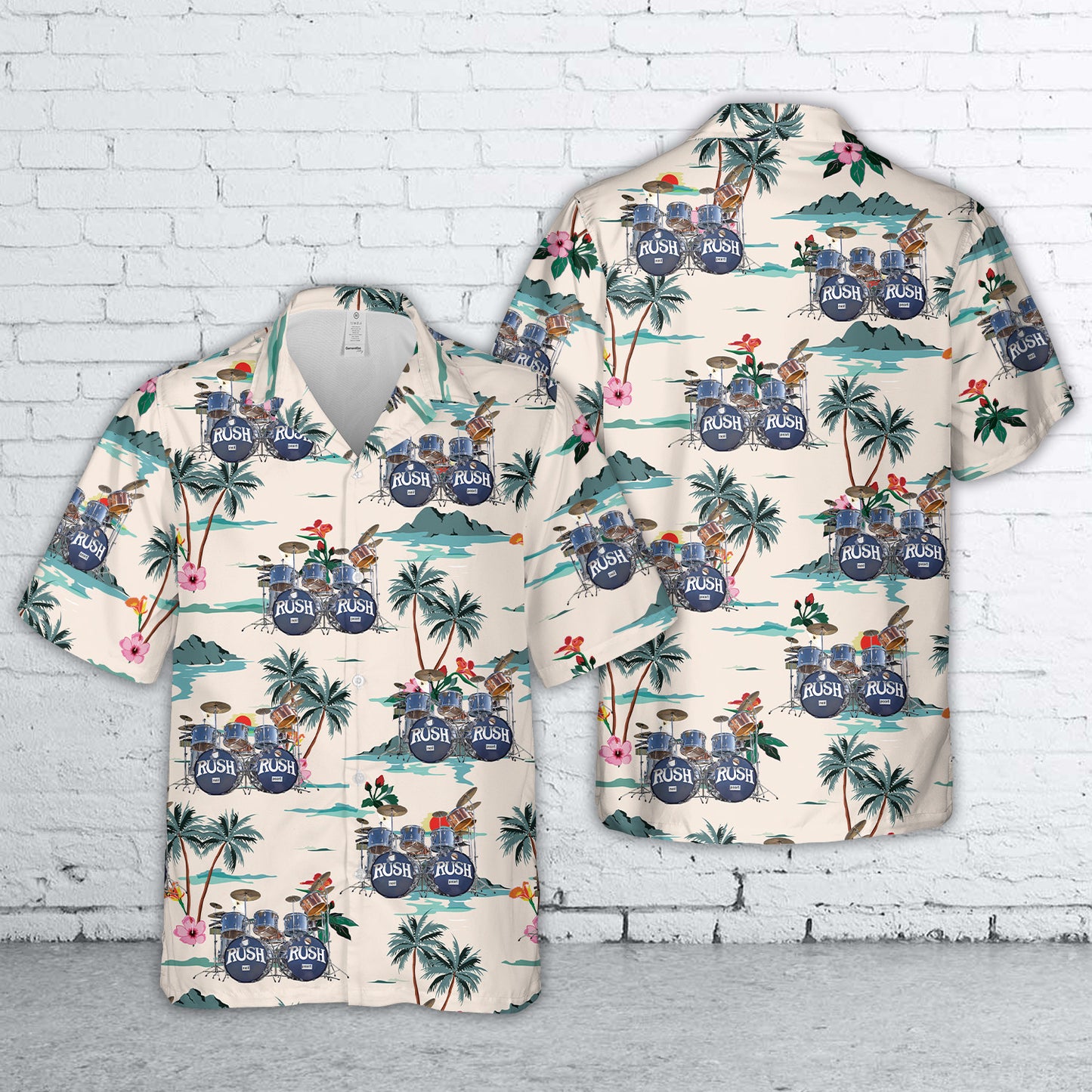 Neil Pearts Original RUSH Drum Set Hawaiian Shirt