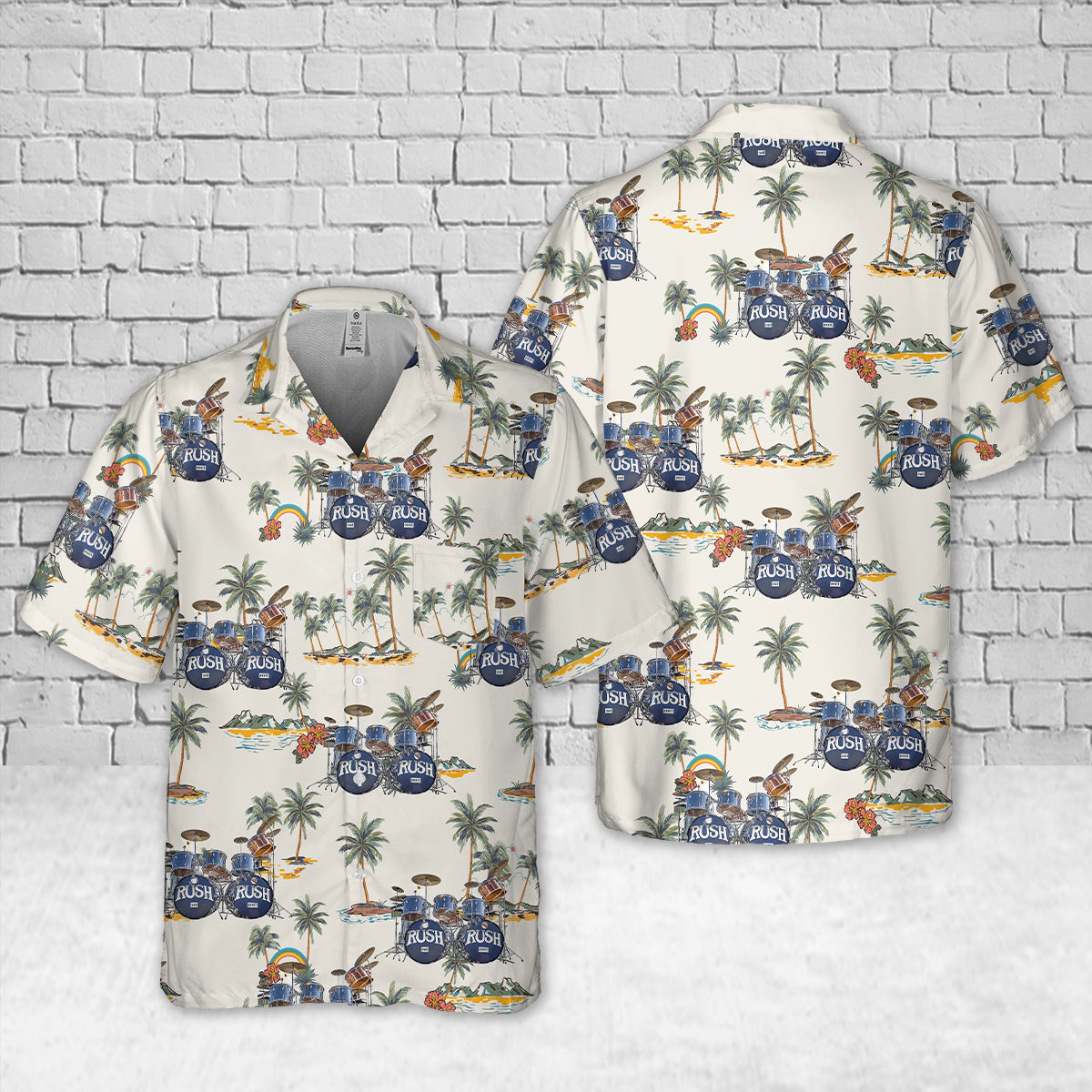 Neil Pearts Original RUSH Drum Set Pocket Hawaiian Shirt