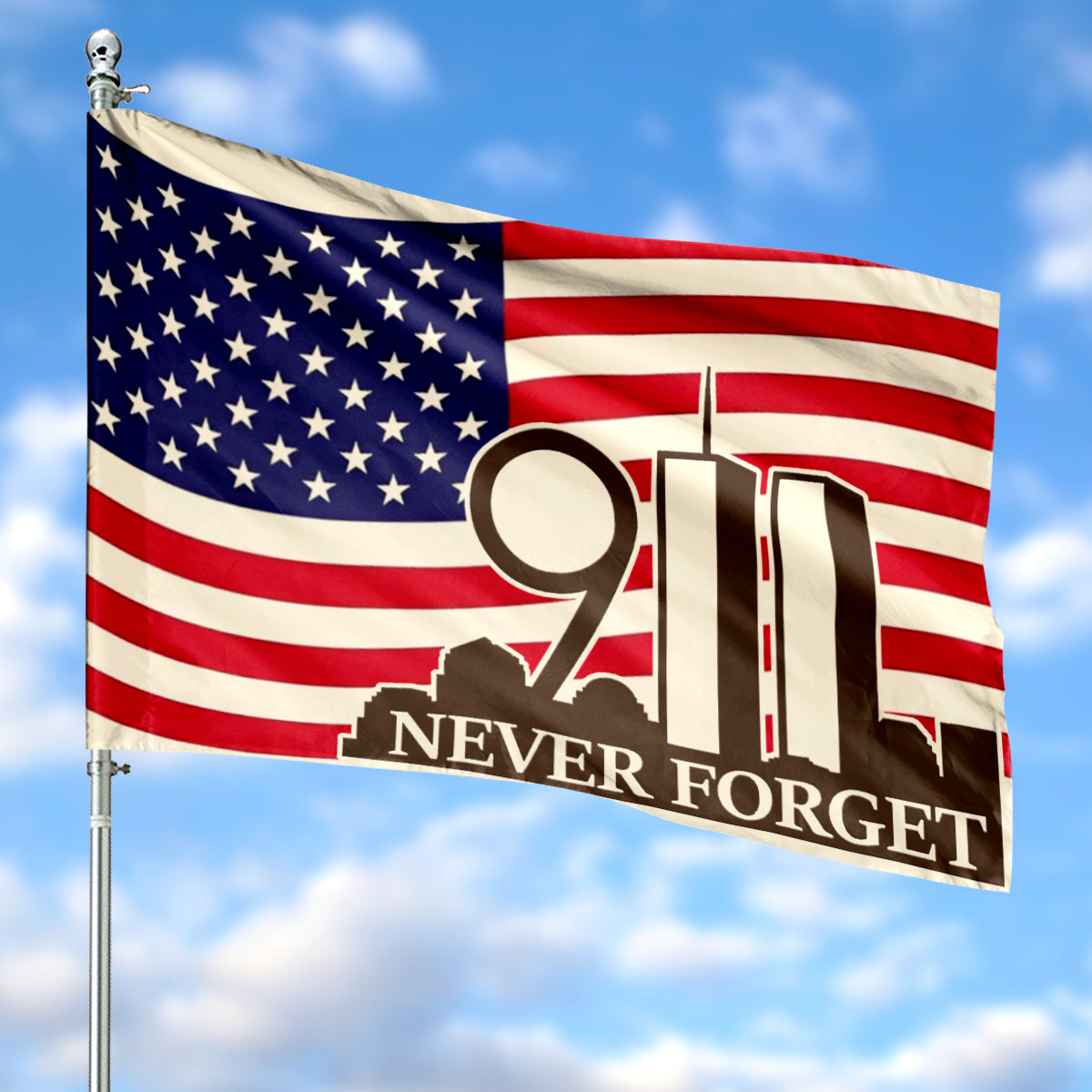 Never Forget 9/11 House Flag