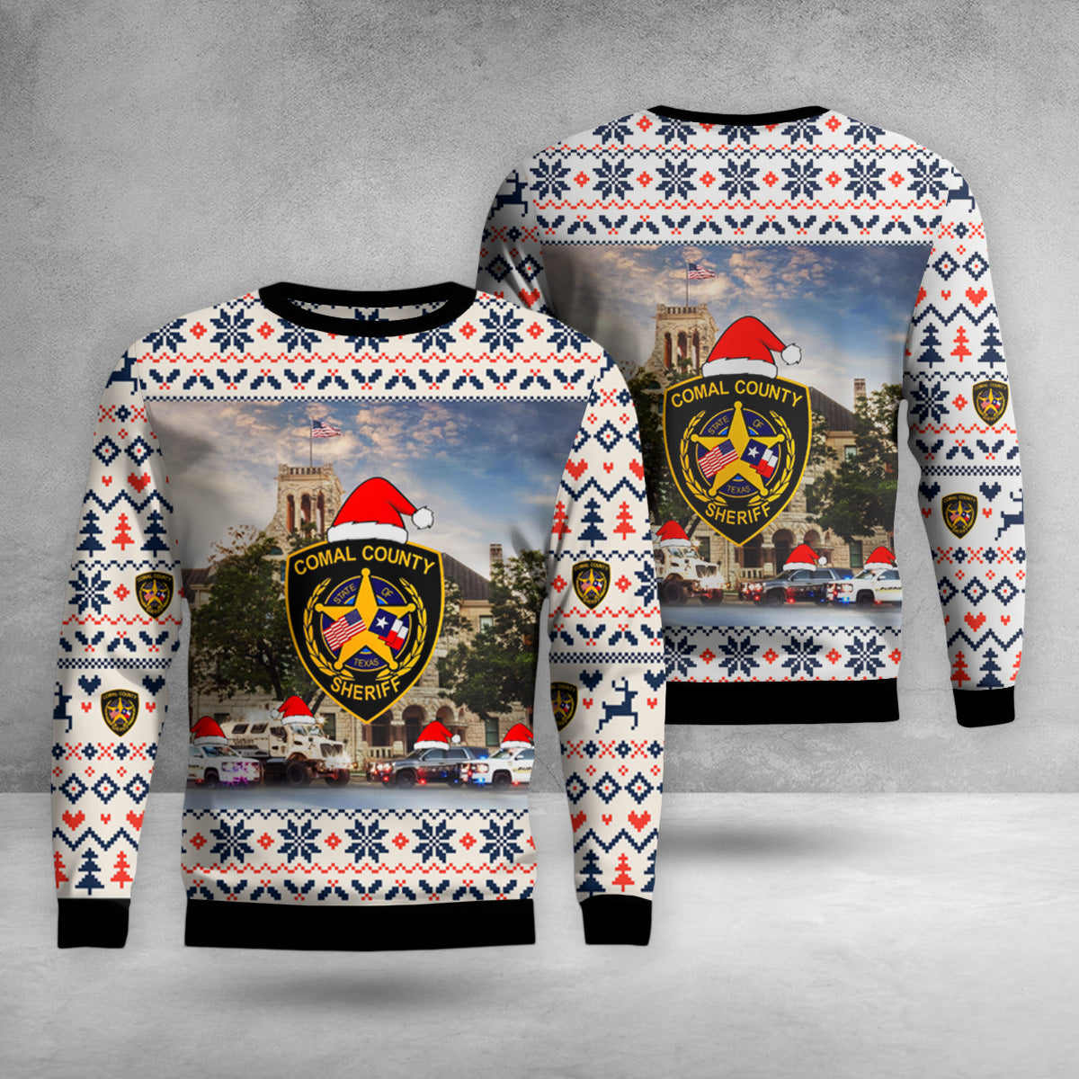 New Braunfels, Texas, Comal County Sheriffs Office Christmas AOP Sweater