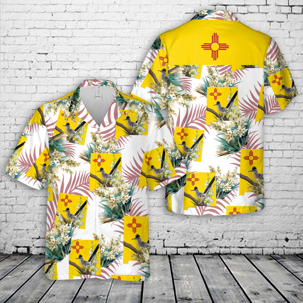 New Mexico Greater roadrunner and yucca flower Hawaiian Shirt