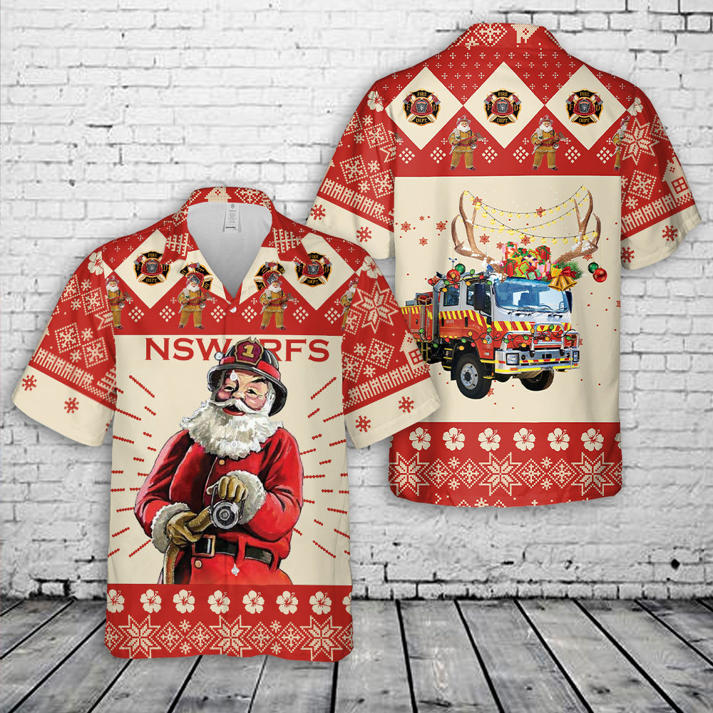 New South Wales Rural Fire Service (NSW RFS) Isuzu Crew Cab Christmas Hawaiian Shirt