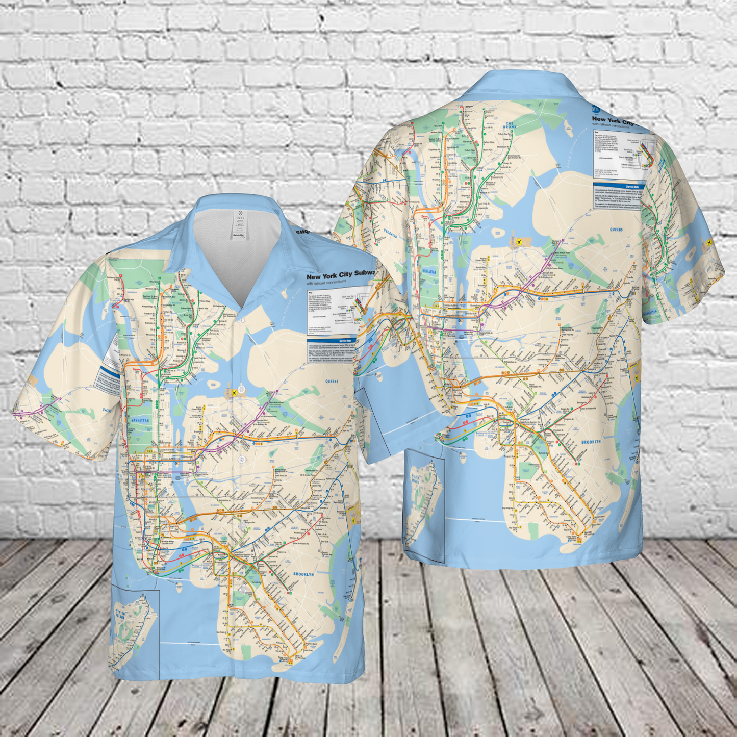 New York City Subway Map Hawaiian Shirt