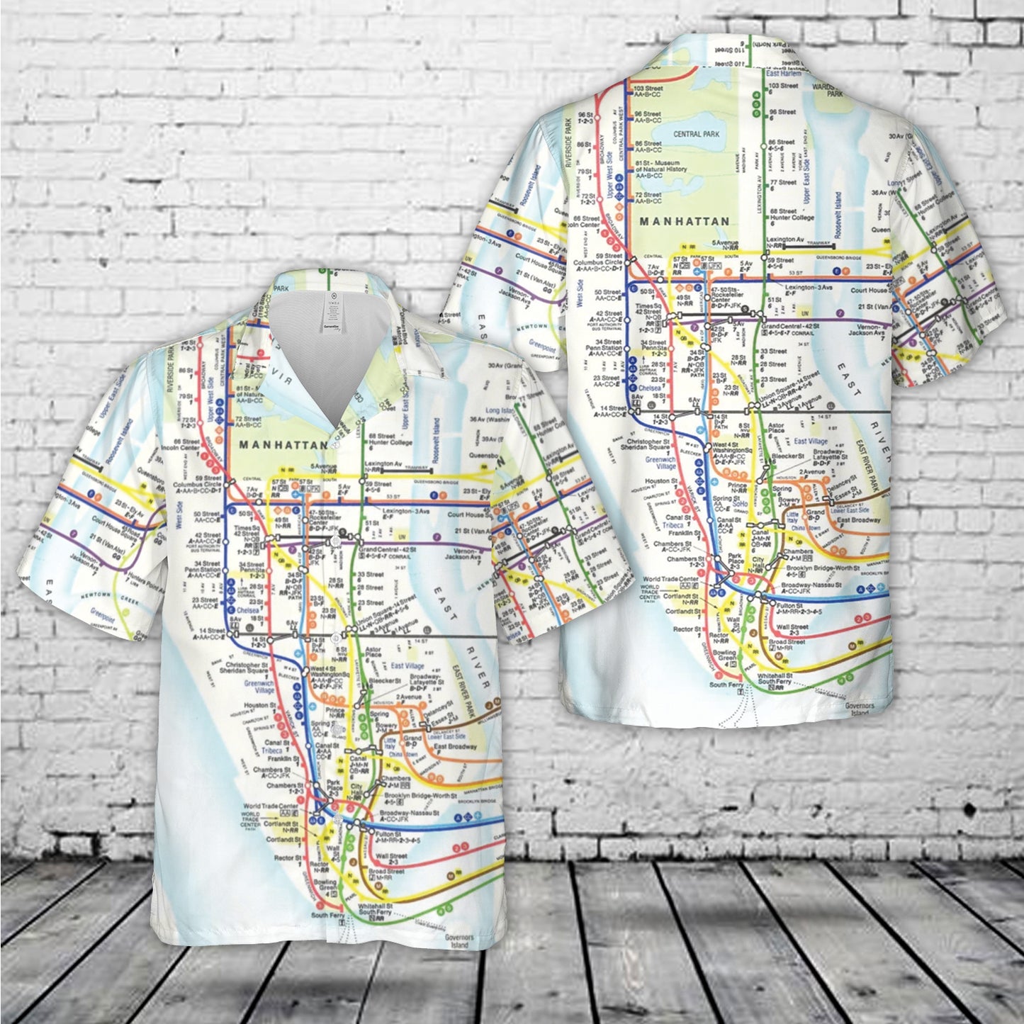 New York Subway map 1980s Hawaiian Shirt