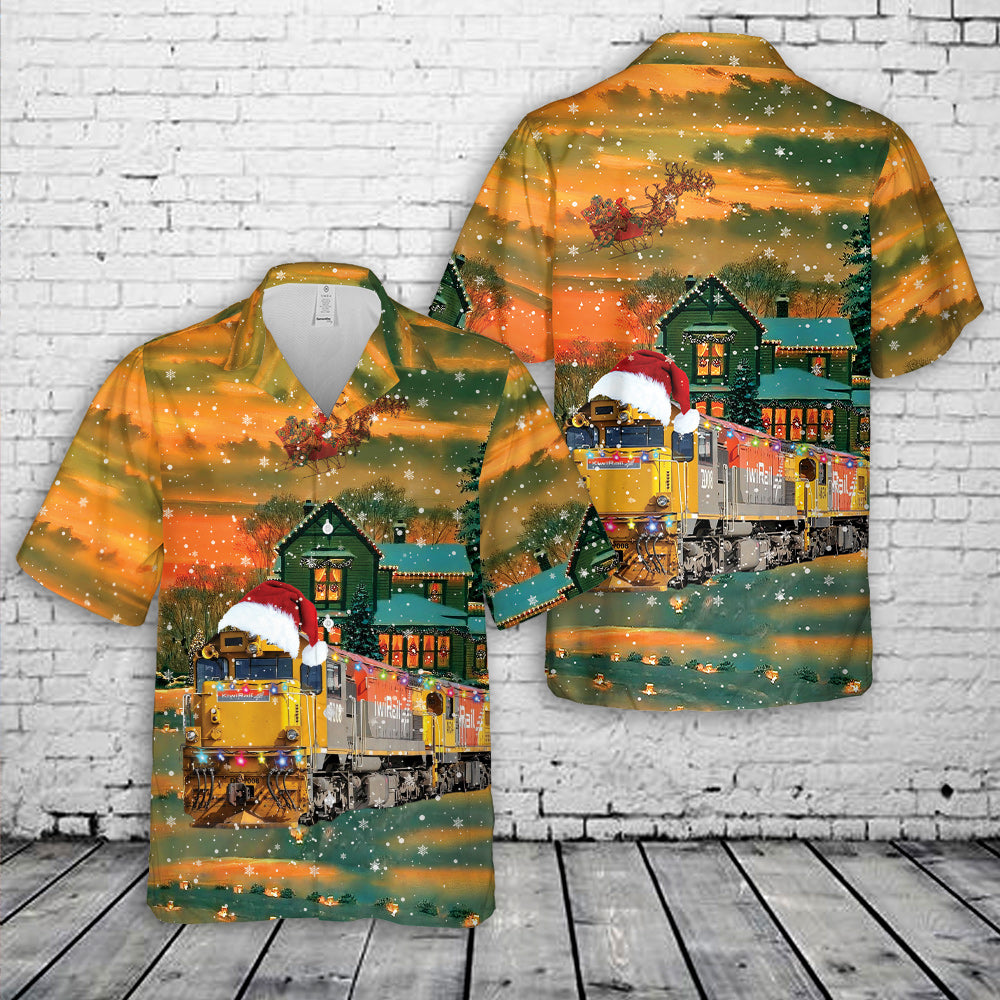 New Zealand KiwiRail EMD G22 # 7008 Locomotive Christmas Hawaiian Shirt