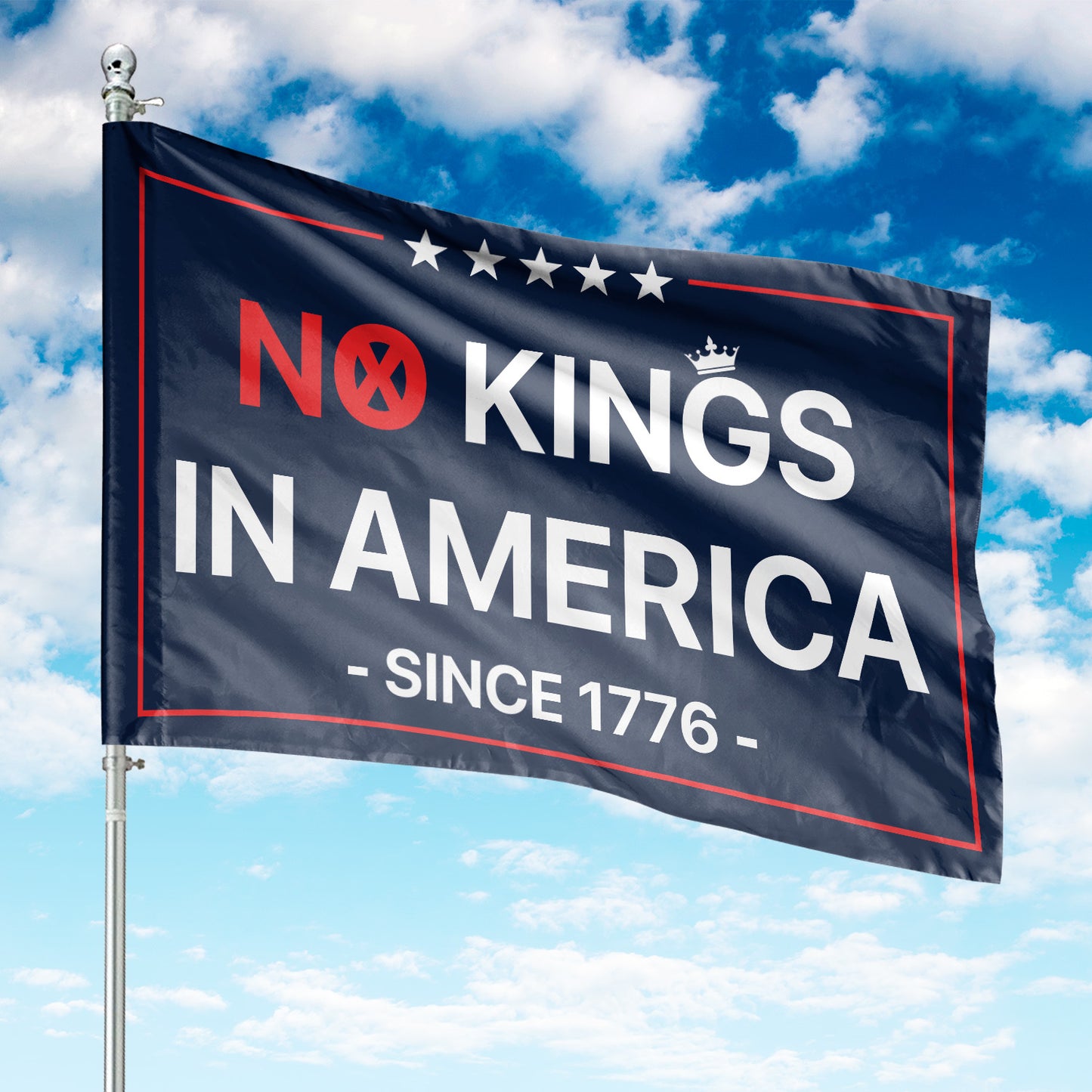No Kings In America House Flag