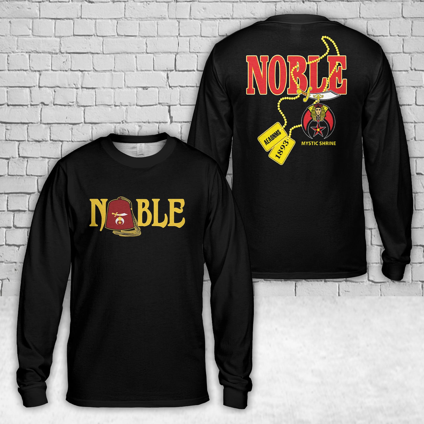 Nobles Mystic Shrine 1893 AEAONMS Dog Tag AOP Long Sleeve Shirt