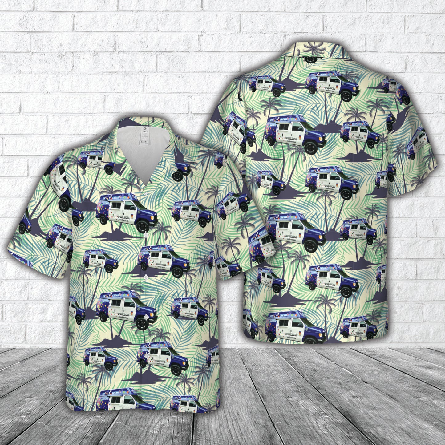 Norfolk, VA, Police Department Ice Cream Van Hawaiian Shirt