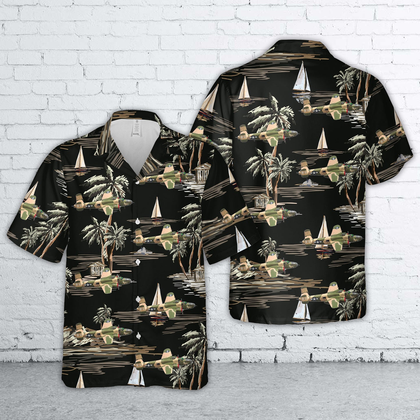 North American B-25J-5NC Yellow Rose 43-27868 Hawaiian Shirt