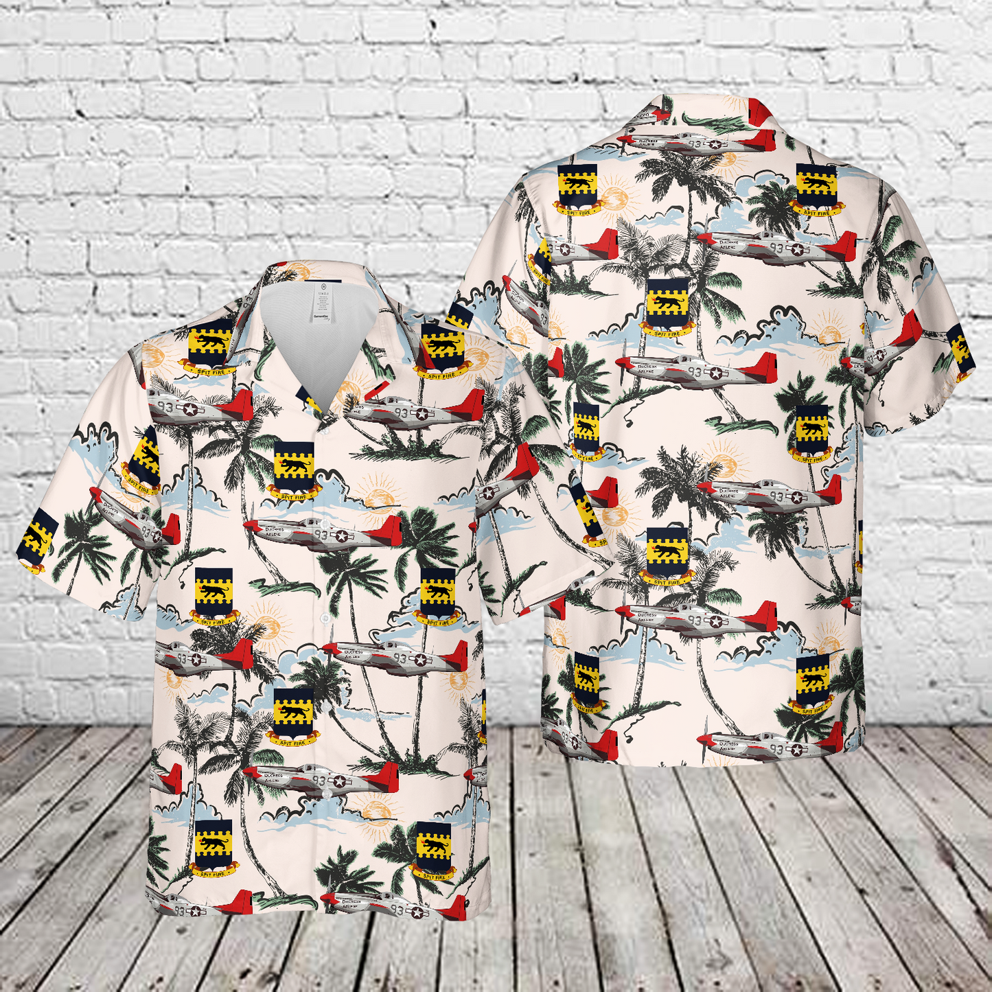 North American P-51D Mustang Red Tails Tuskegee Airman 332d Fighter Group Hawaiian Shirt