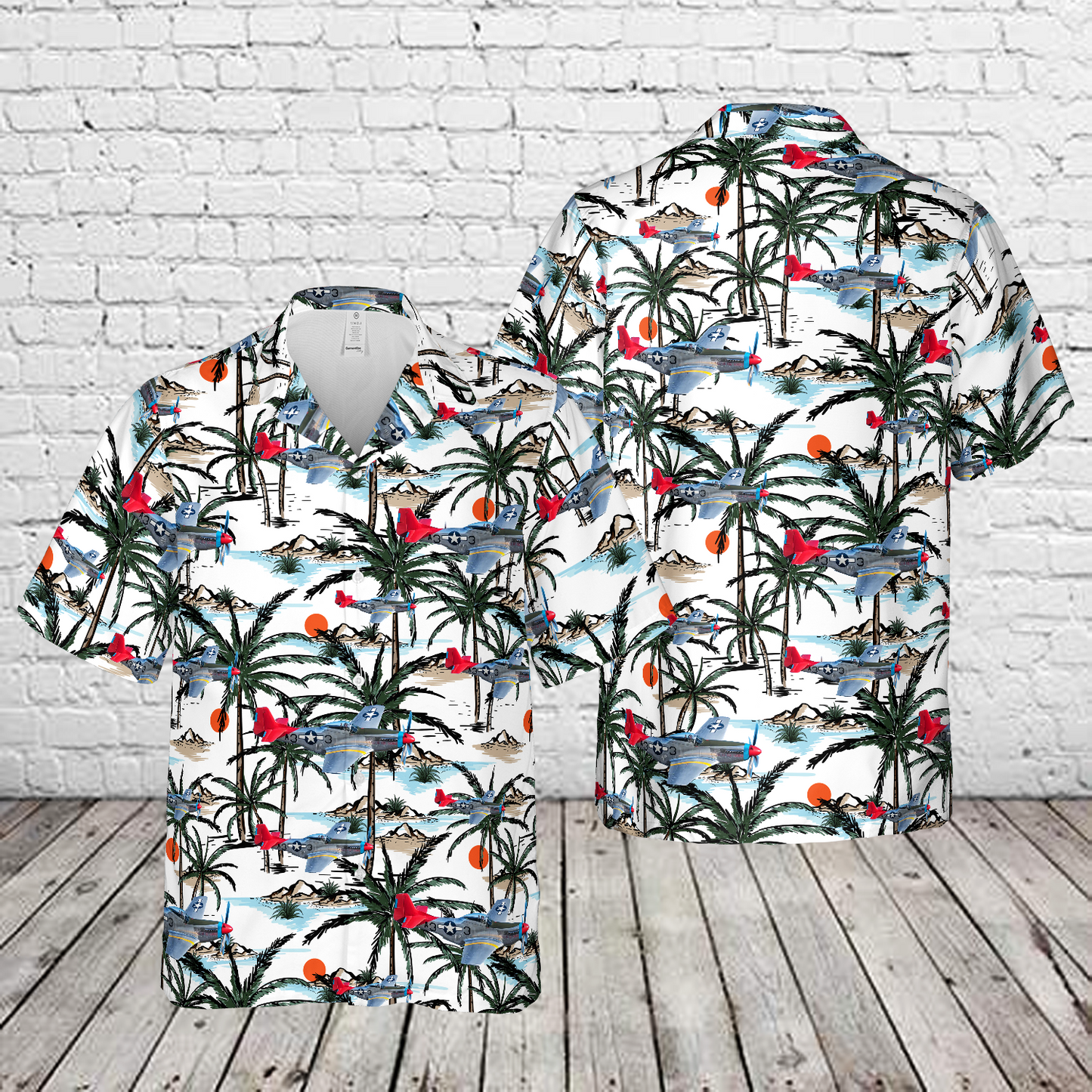 North American P-51D Mustang 'Tall in the Saddle' Hanger 11 Hawaiian Shirt