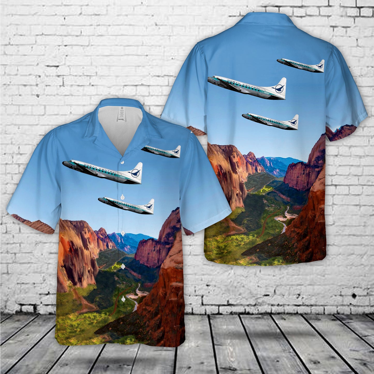 North Central Airlines Convair CV-580 Hawaiian Shirt