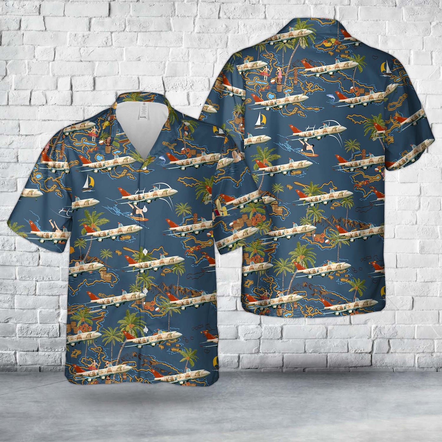 Northwest Airlines Boeing 747-400 | N670US World Plane livery Hawaiian Shirt