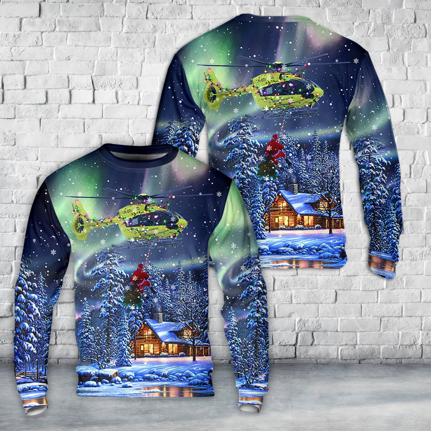 Norwegian Air Ambulance Airbus H145 helicopter Santa Christmas Sweater